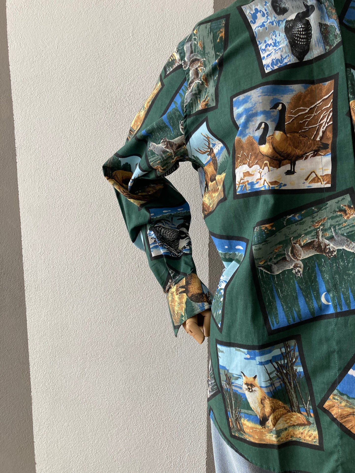 CAMICIA EMMANUEL SCHVILI FANTASIA ANIMALI CON PAESAGGIO