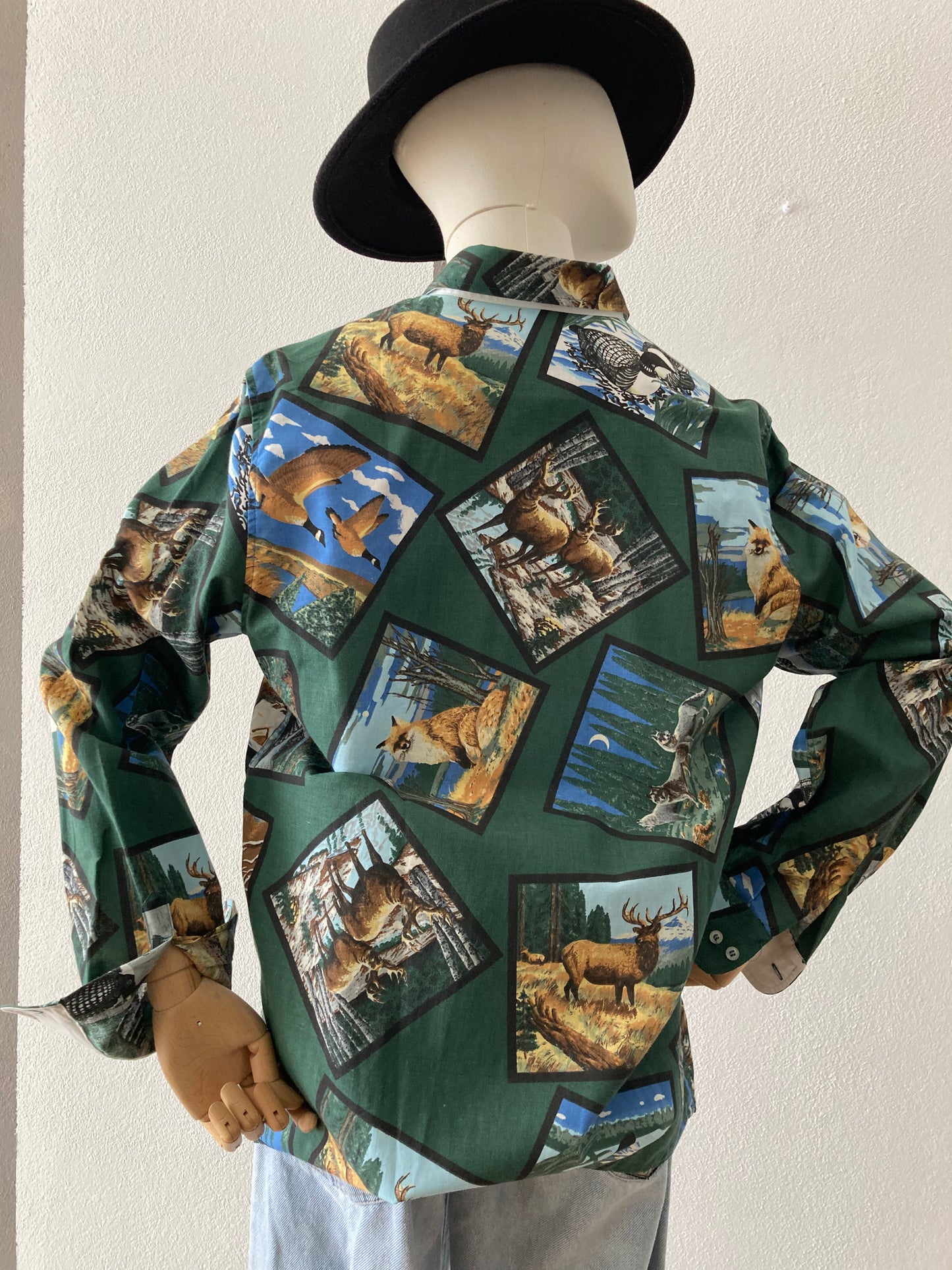 CAMICIA EMMANUEL SCHVILI FANTASIA ANIMALI CON PAESAGGIO