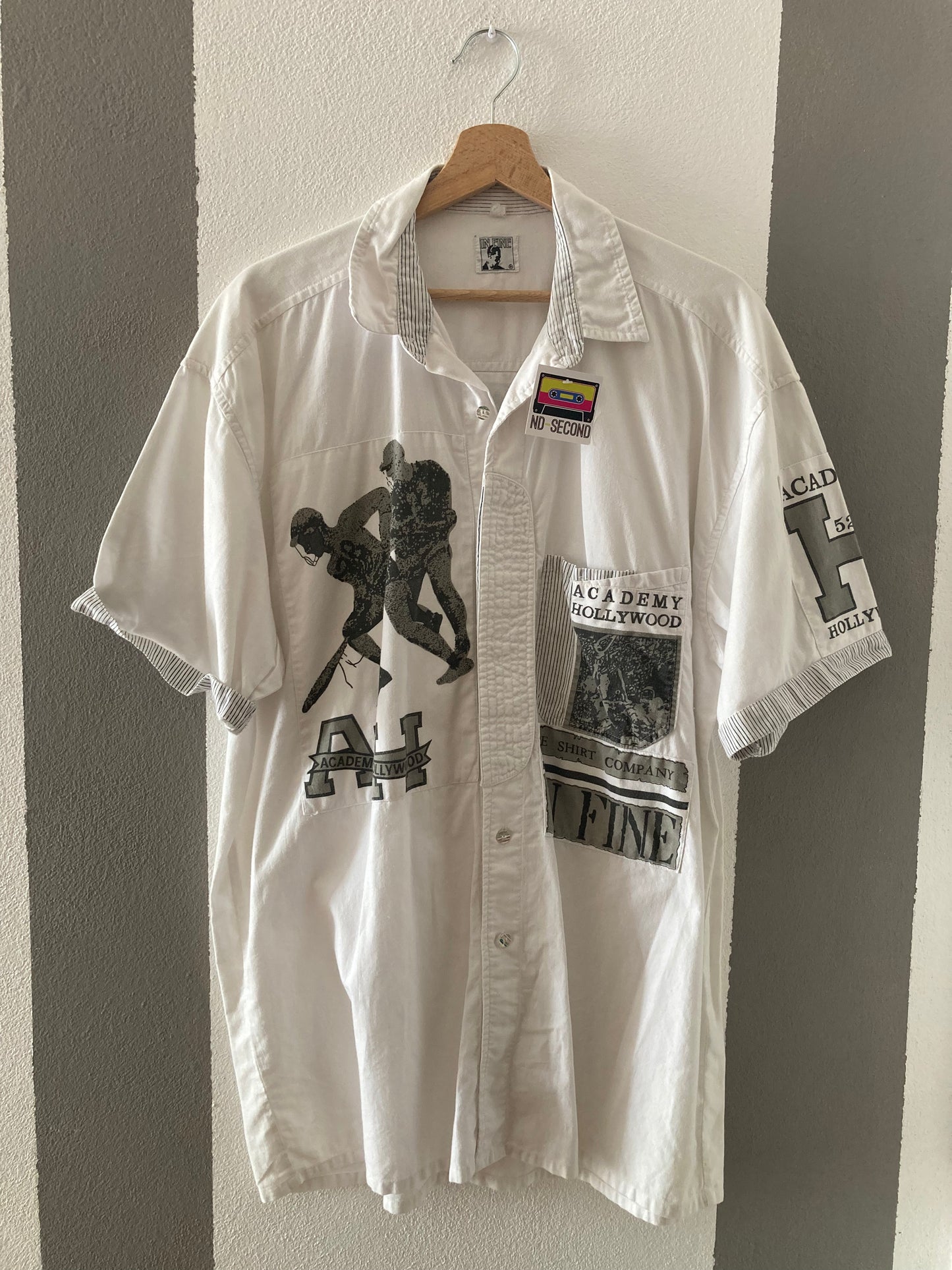 CAMICIA VINTAGE BIANCA CON STAMPE