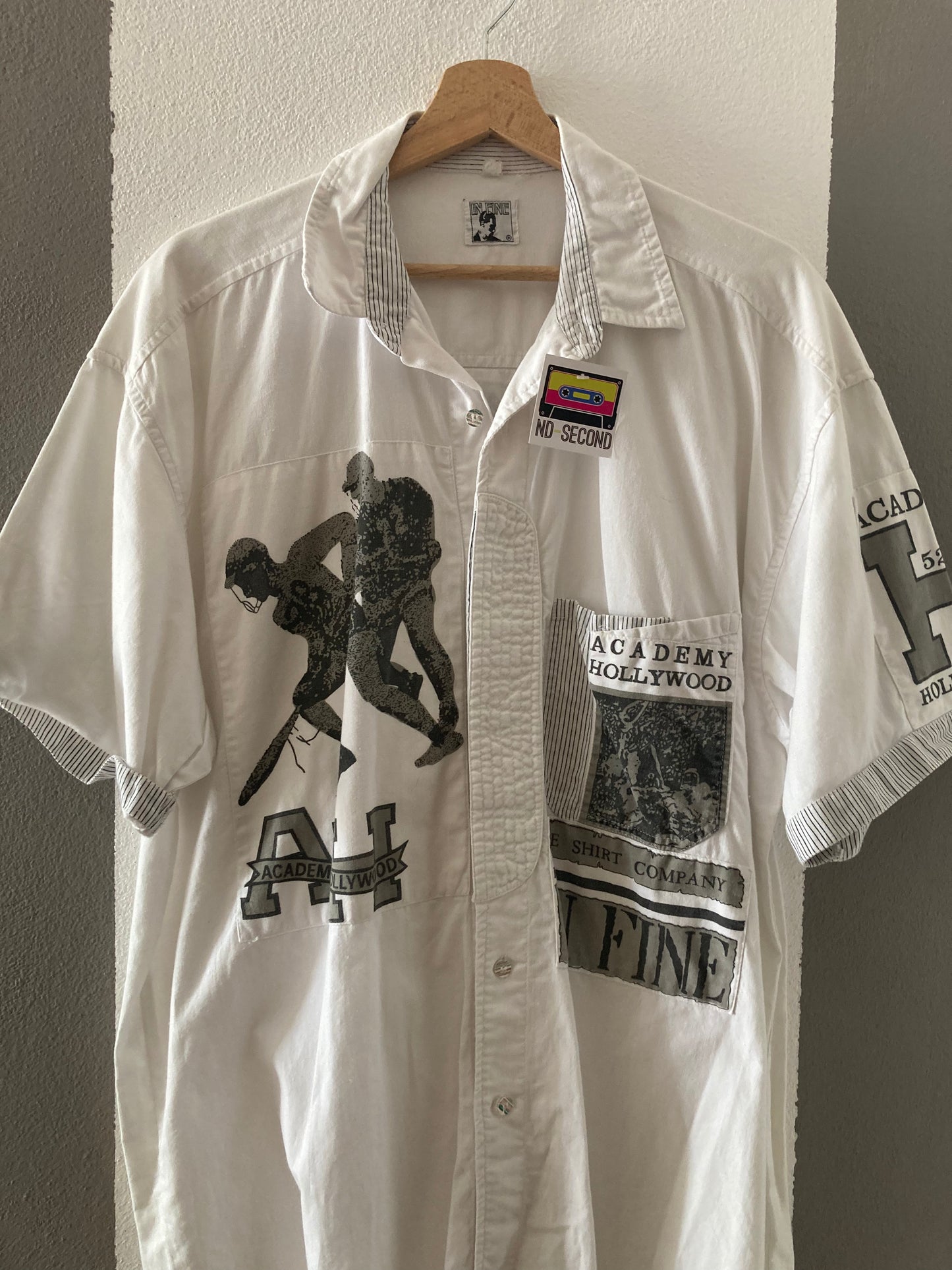 CAMICIA VINTAGE BIANCA CON STAMPE