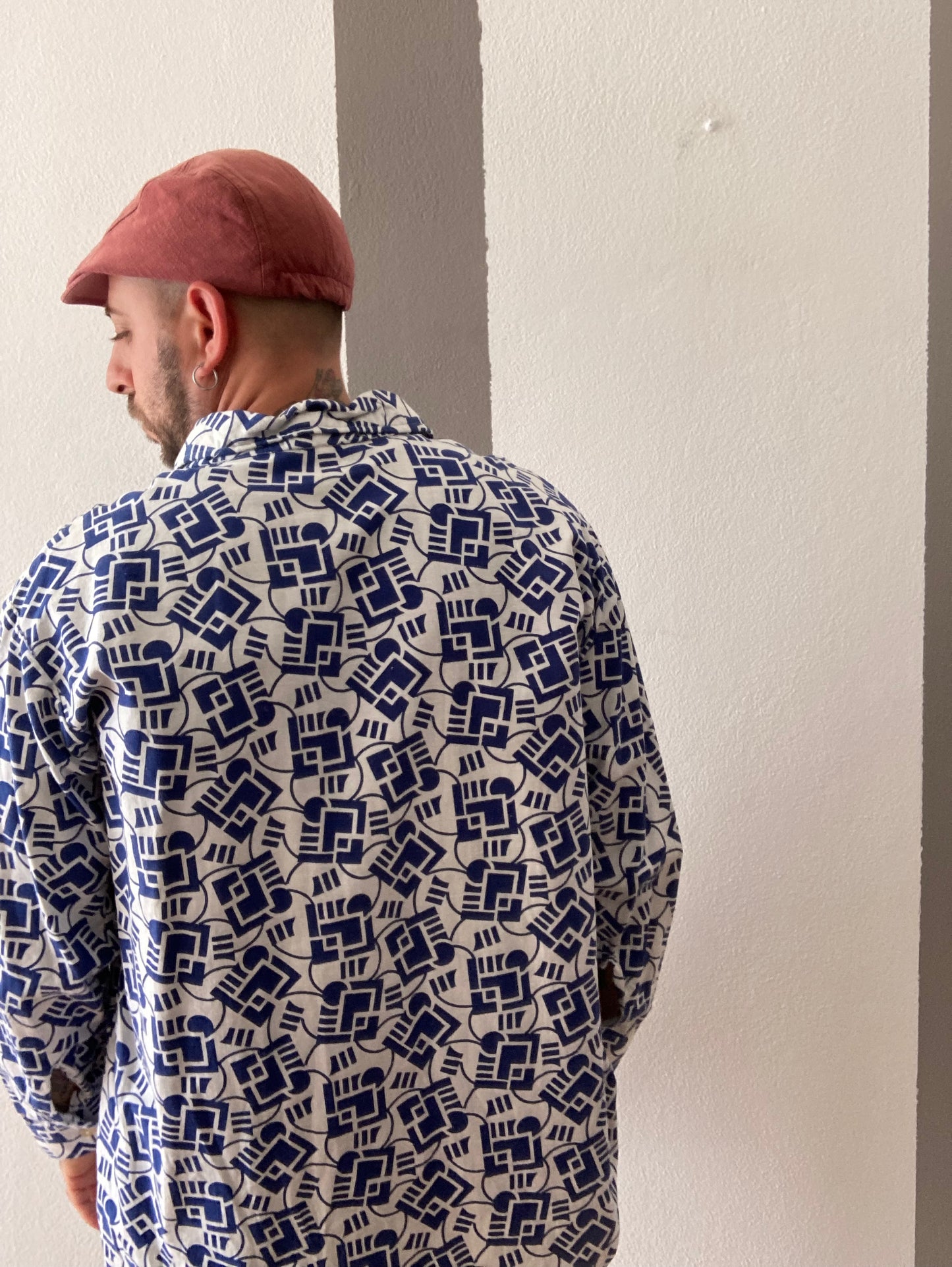 CAMICIA VINTAGE UOMO BIANCO/BLU