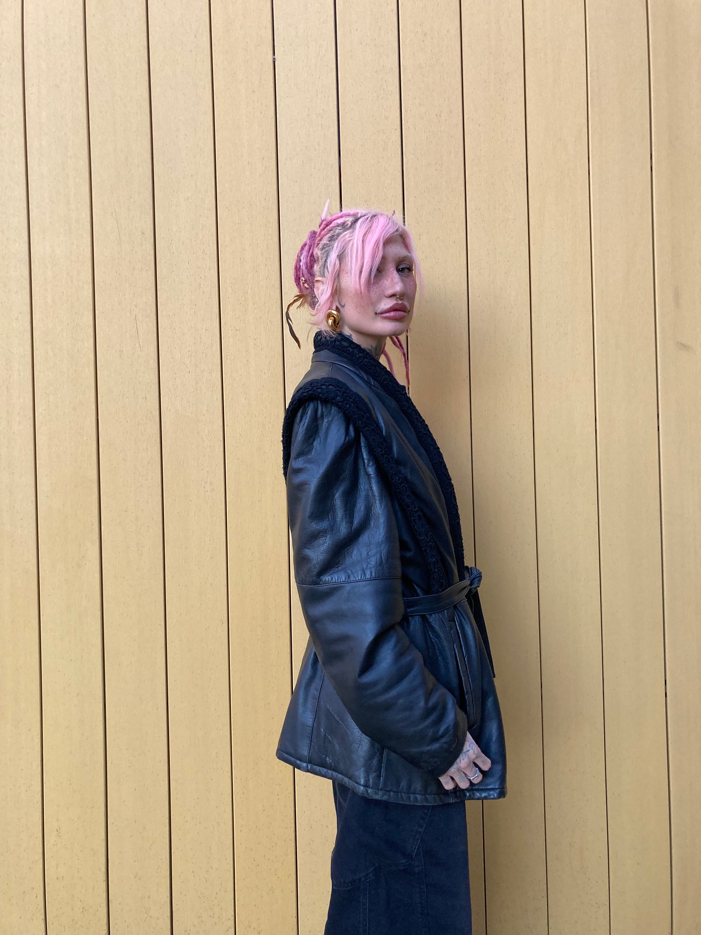 GIACCA DI PELLE ANNI '80 COLOR NERO