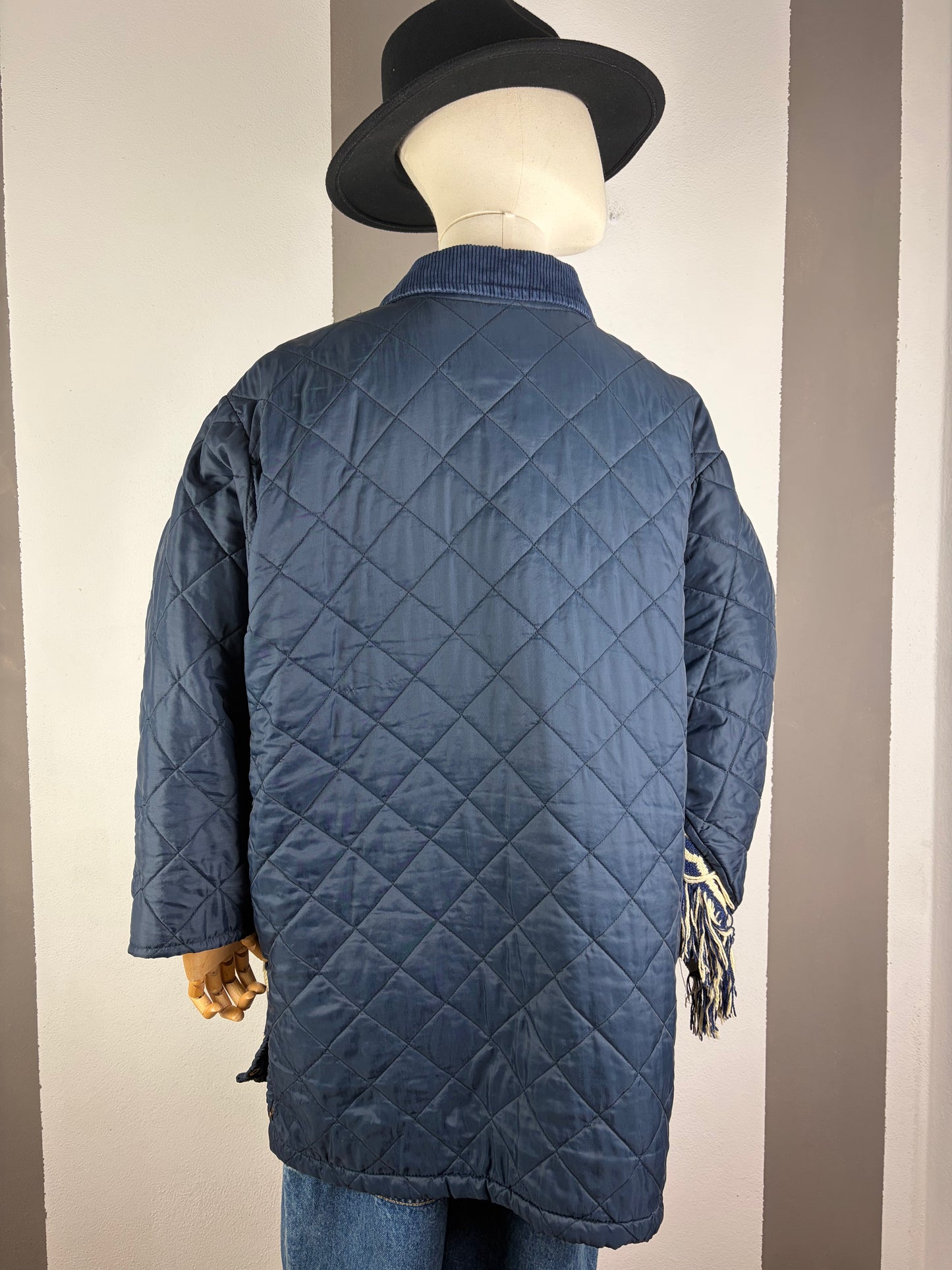 TRAPUNTINO COLL.MACEDONIA CON FRANGE COLOR BLUE