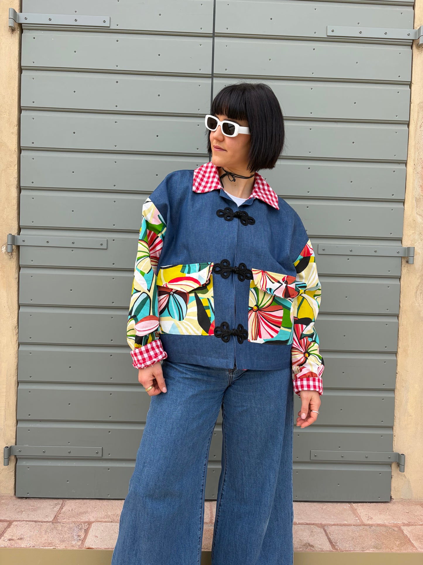 Collezione Macedonia linea sartoriale Denim Flower