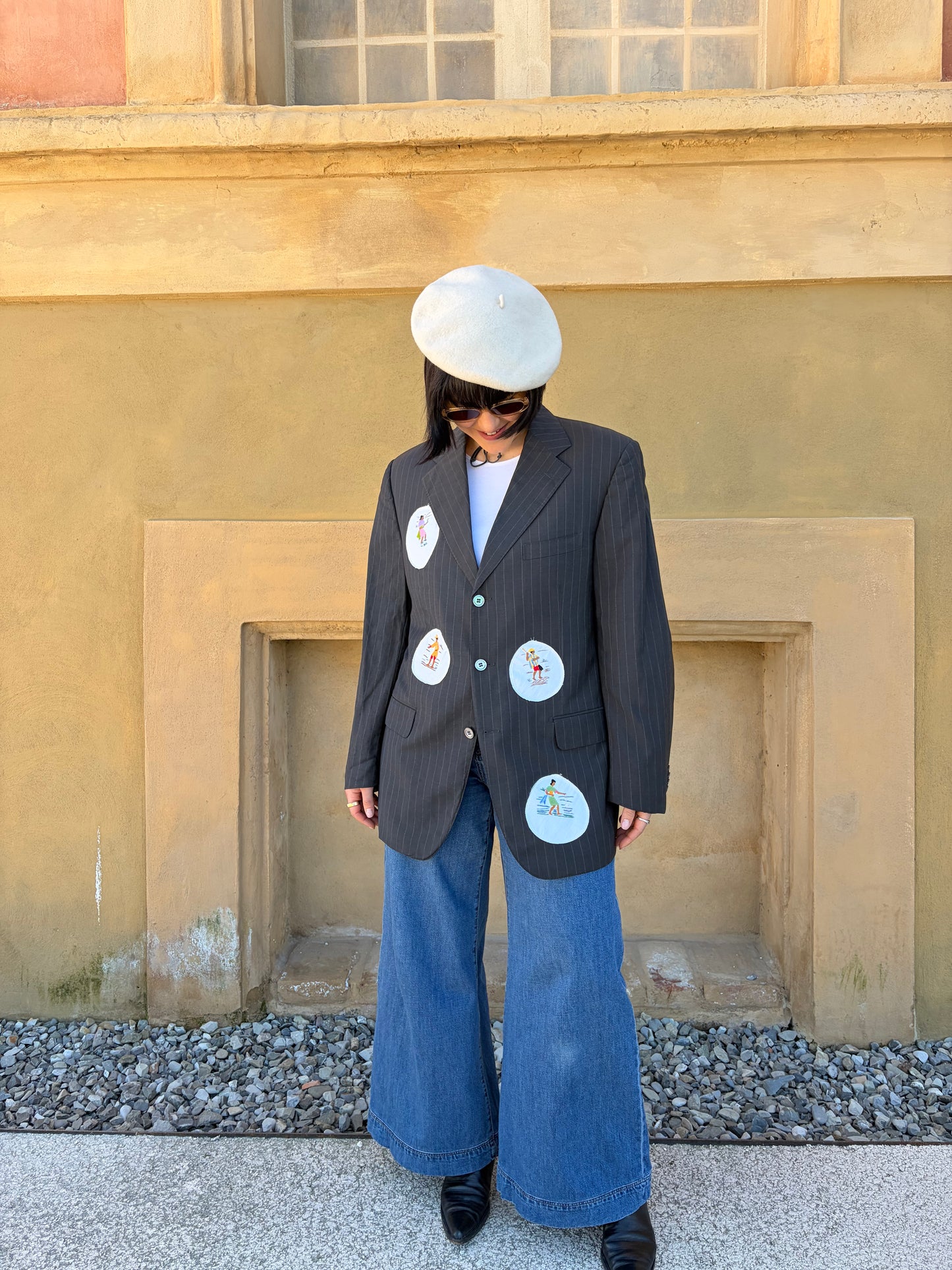 Blazer collezione macedonia con inserti ricamati