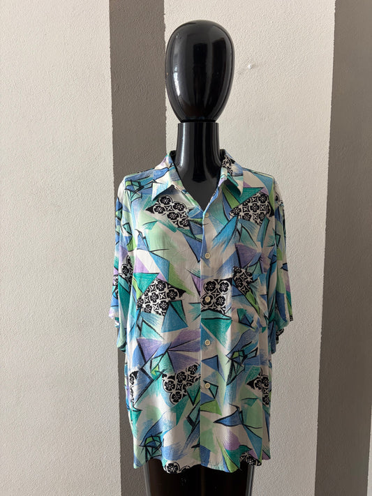 Camicia vintage astratta in multicolor