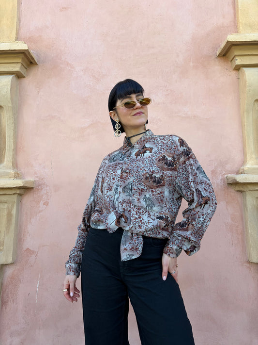 Camicia vintage pattern cavalli 🐎