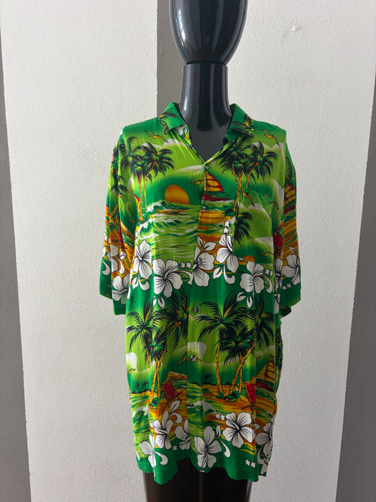 Camicia hawaiana verde