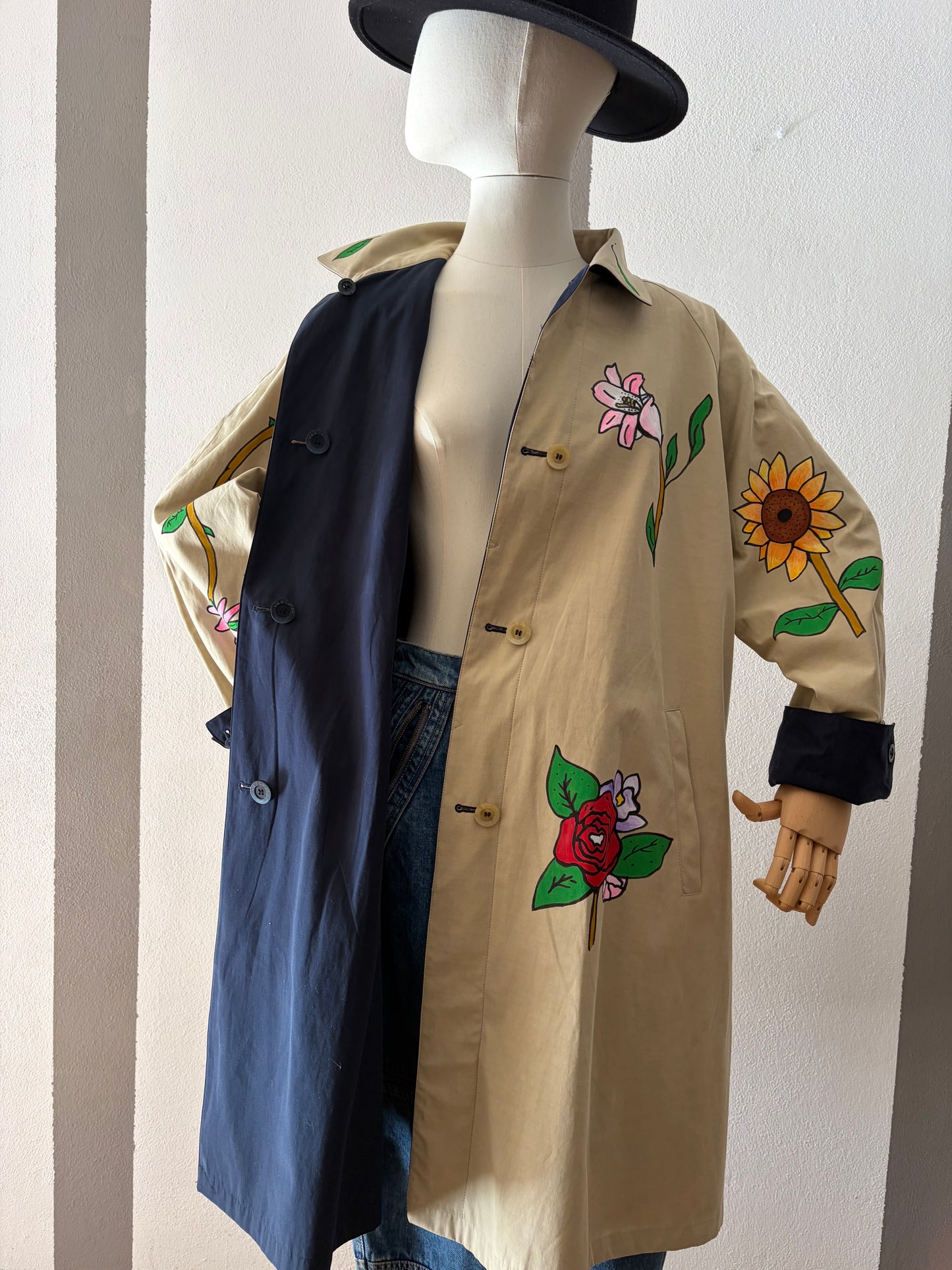 Trench double face custom Flower