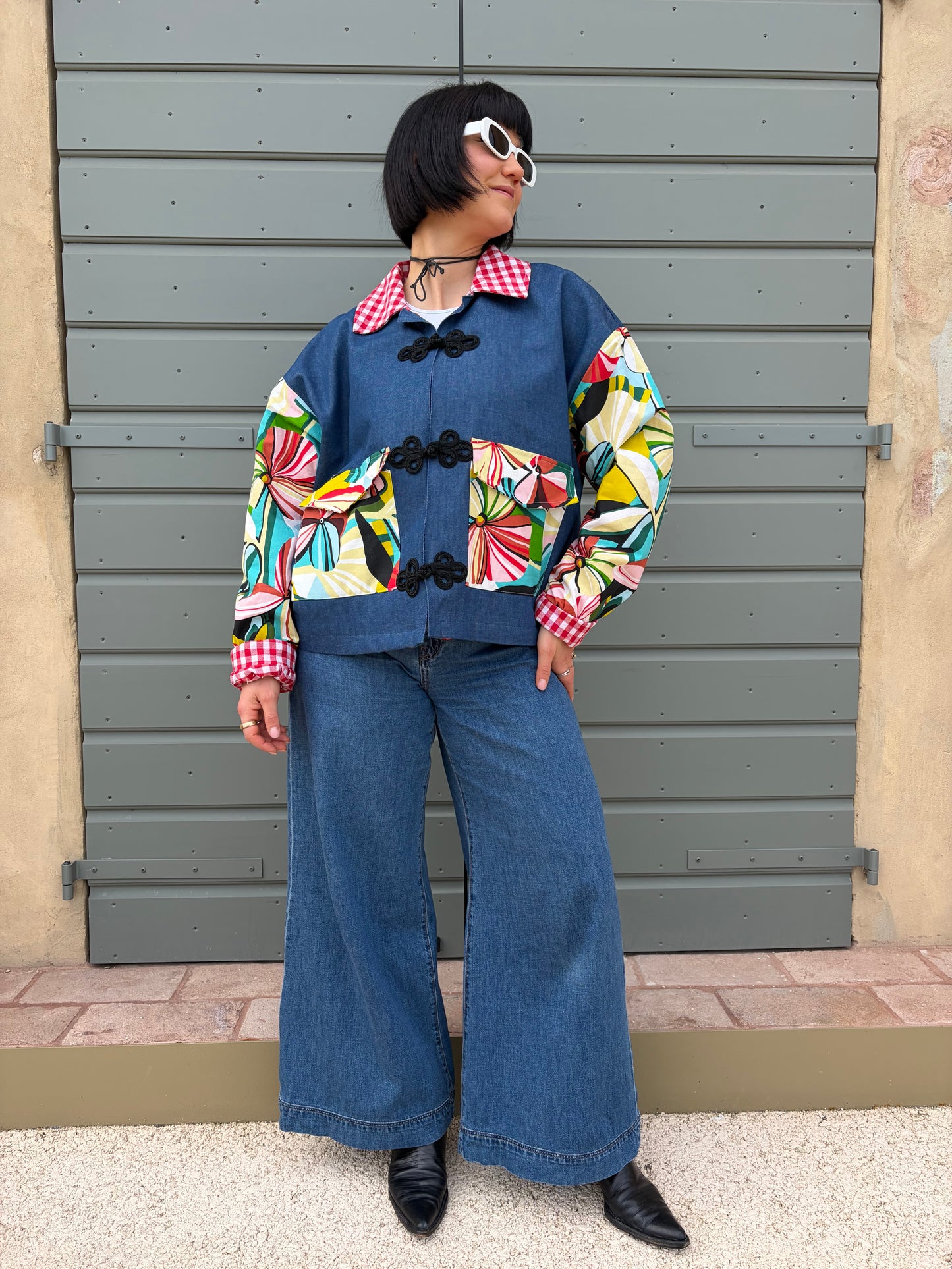 Collezione Macedonia linea sartoriale Denim Flower