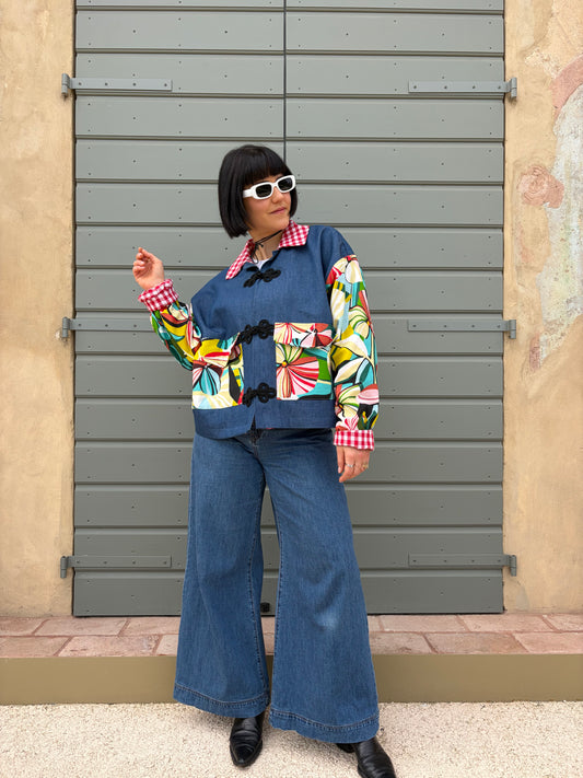 Collezione Macedonia linea sartoriale Denim Flower