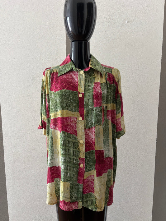Camicia vintage astratta in multicolor