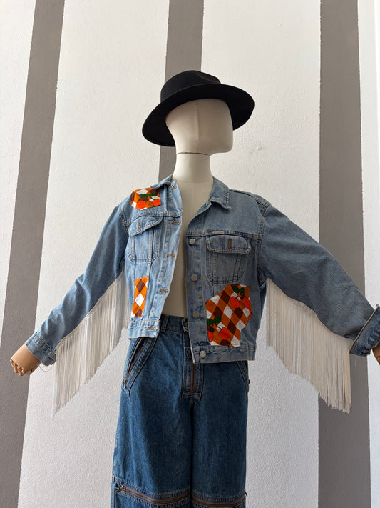 Giacca in denim con frange