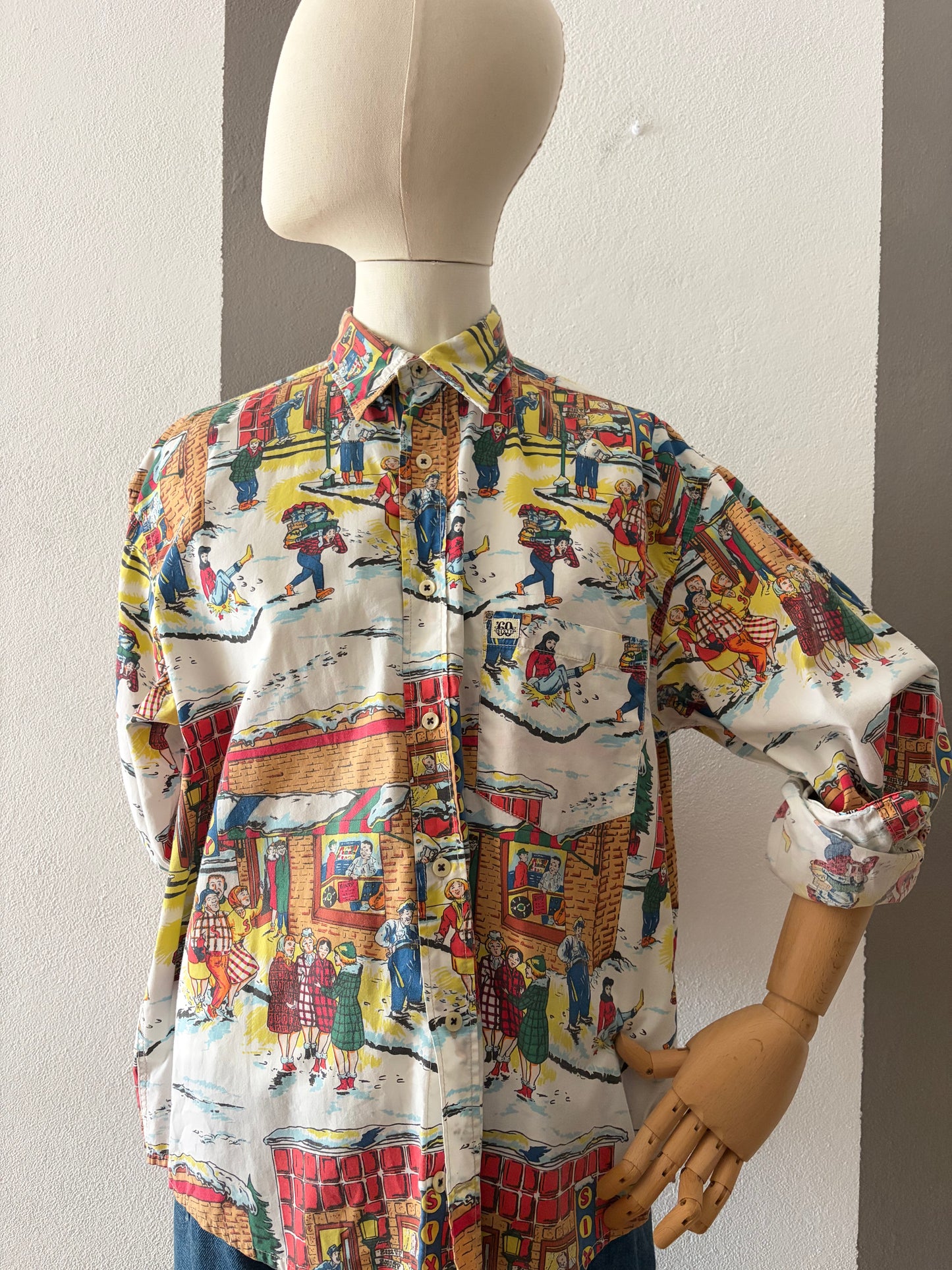 Camicia vintage Sixty con personaggi