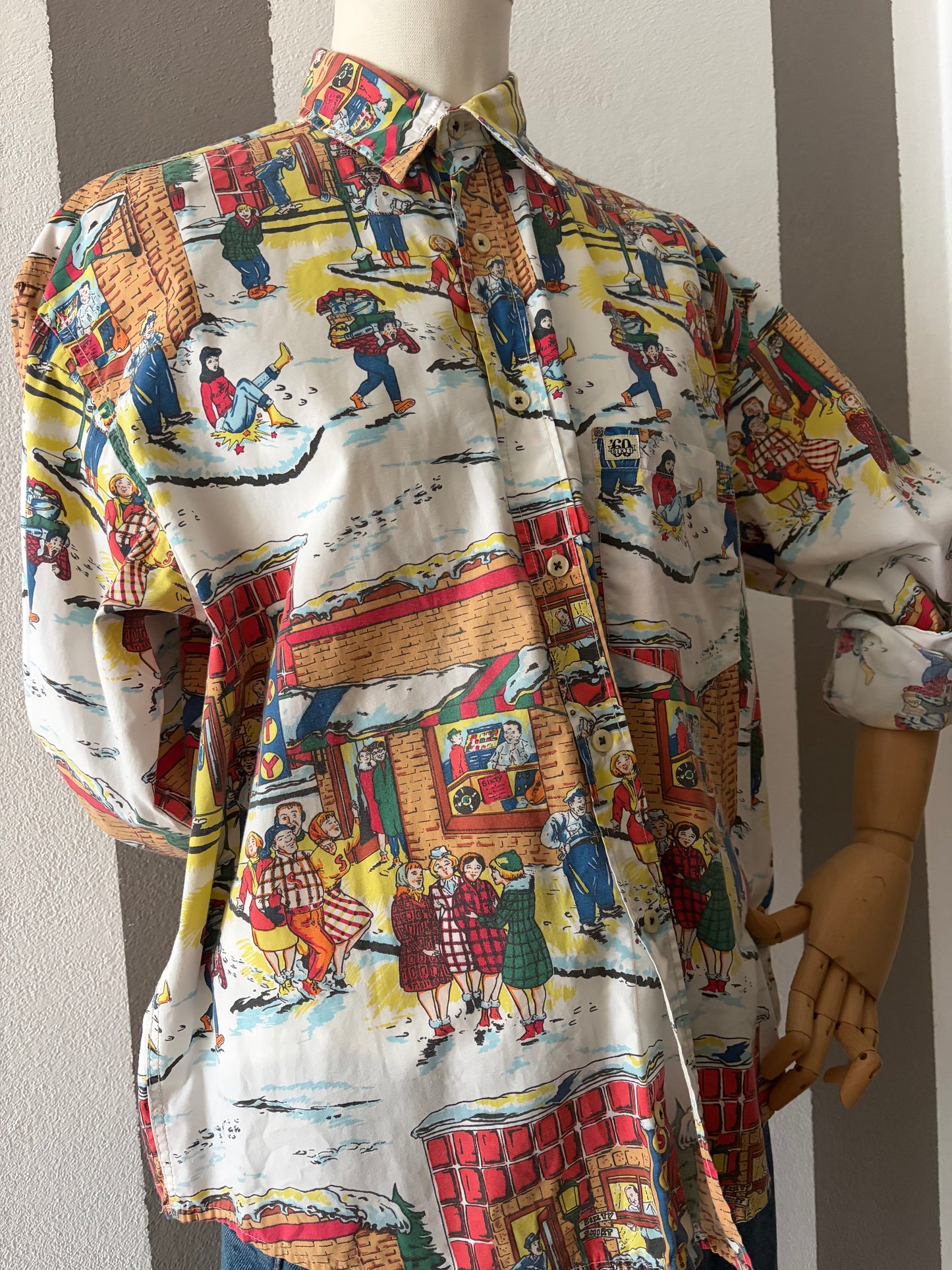Camicia vintage Sixty con personaggi