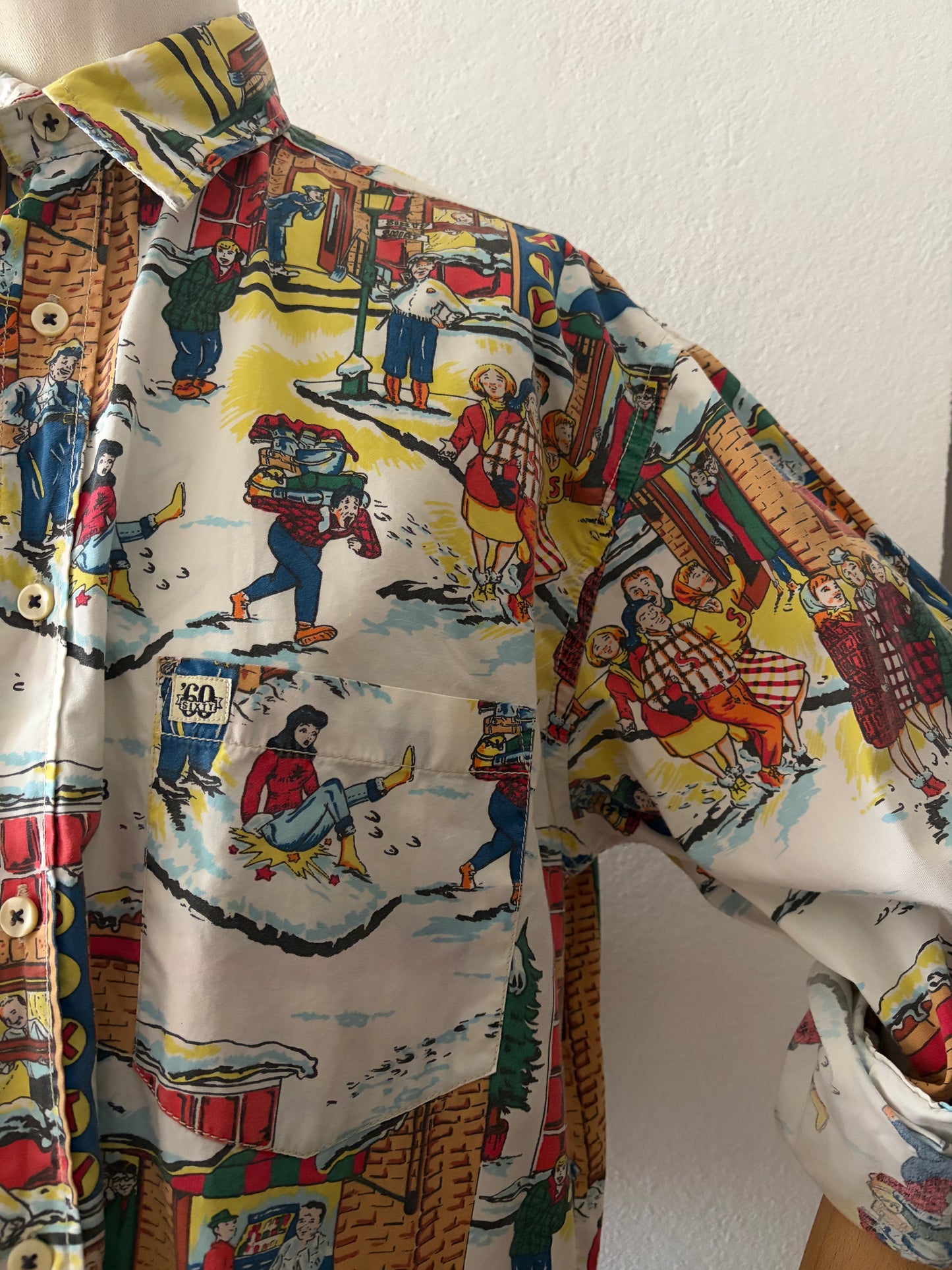 Camicia vintage Sixty con personaggi