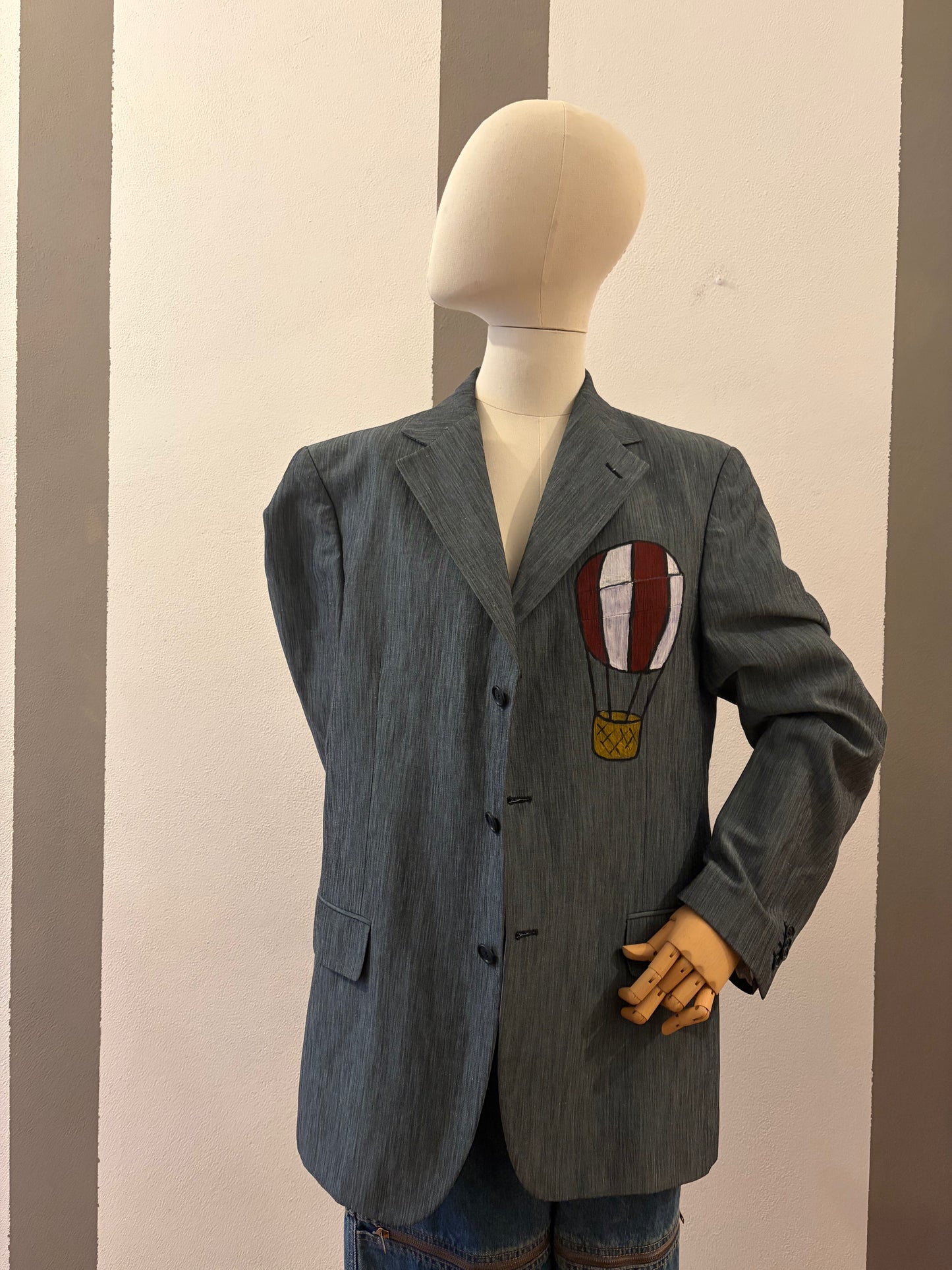 Blazer dipinto a mano con mongolfiere