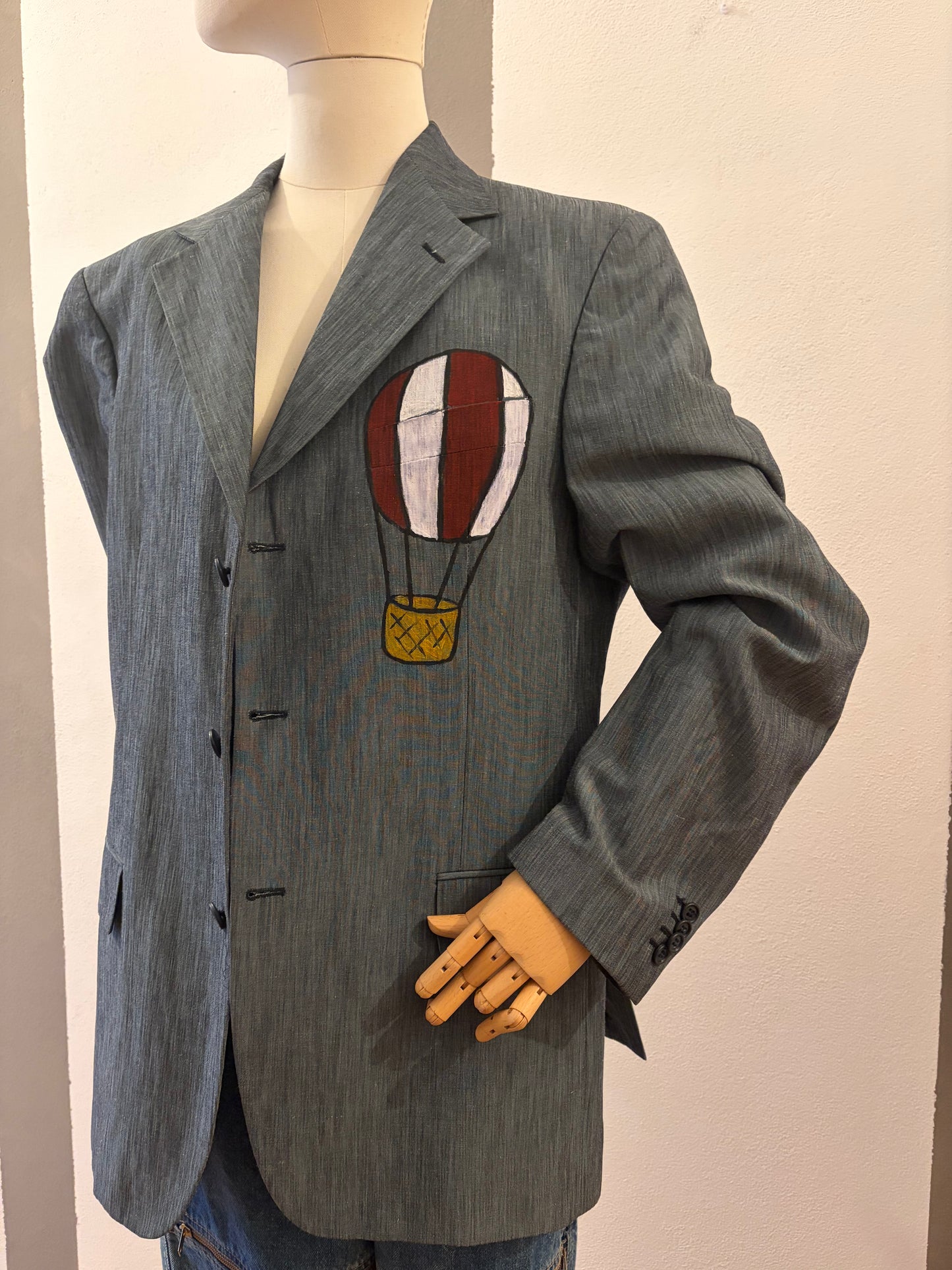 Blazer dipinto a mano con mongolfiere
