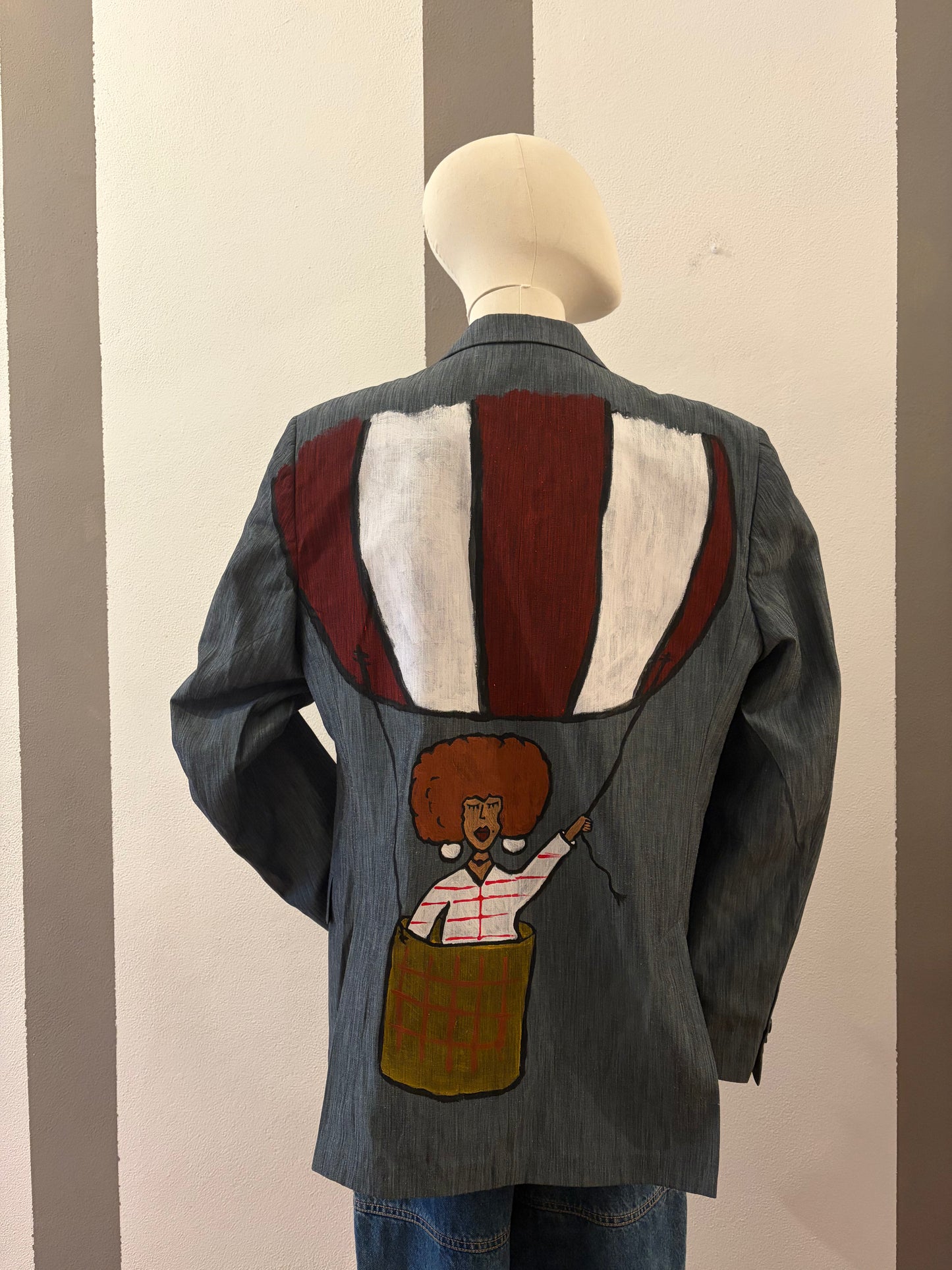 Blazer dipinto a mano con mongolfiere