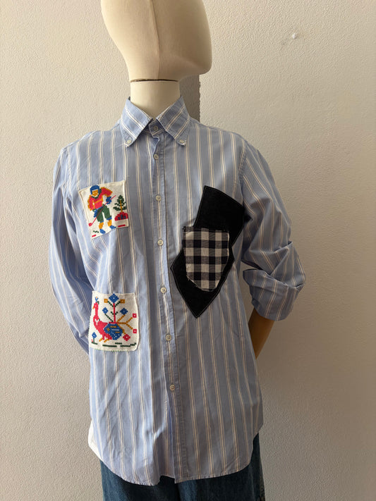 Camicia custom patch multicolor