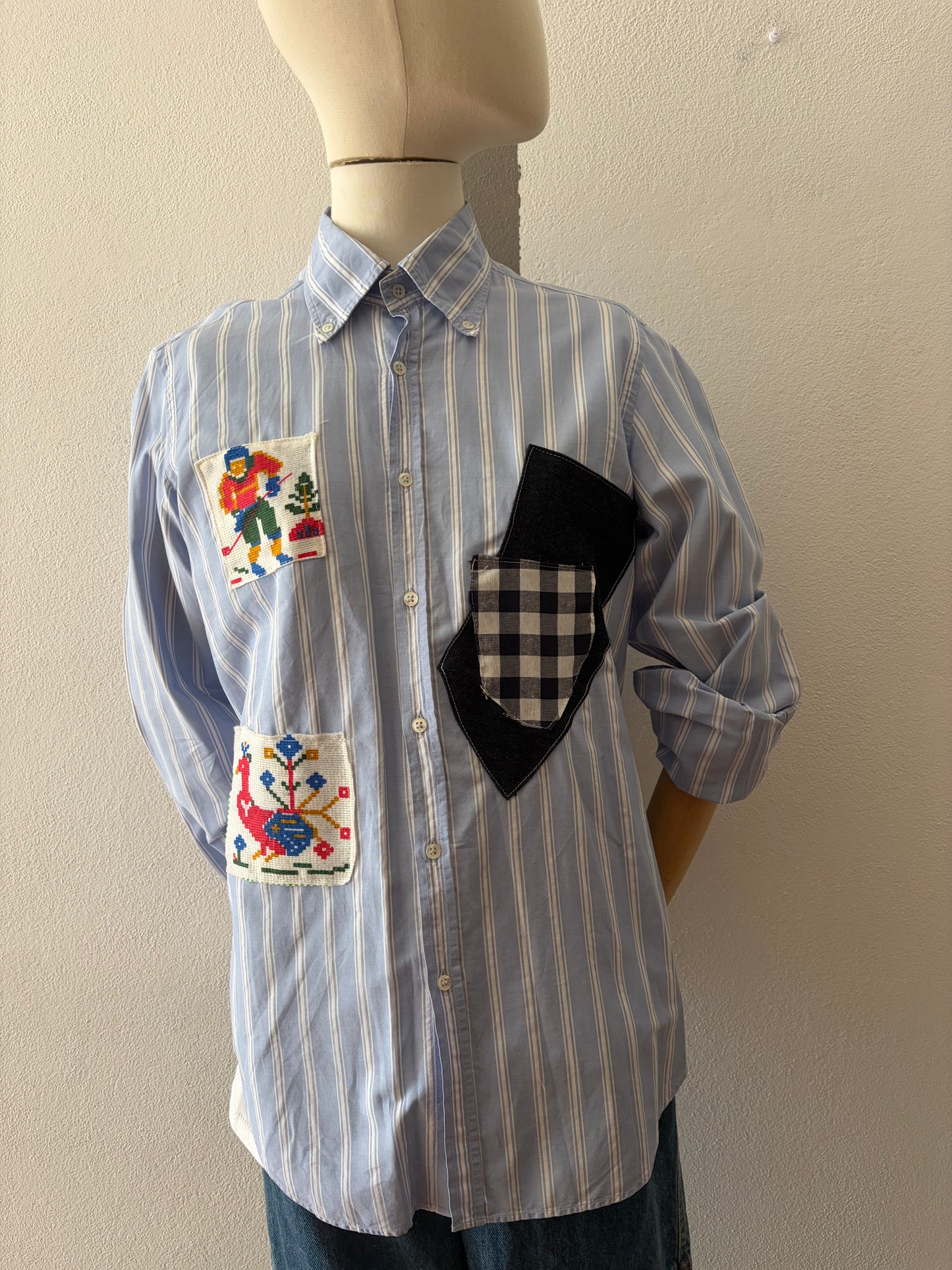 Camicia custom patch multicolor