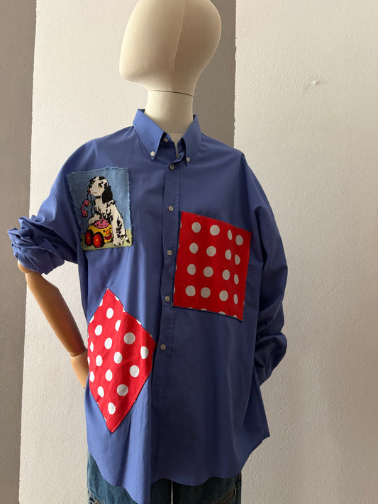 Camicia collezione macedonia patch pois / punto croce