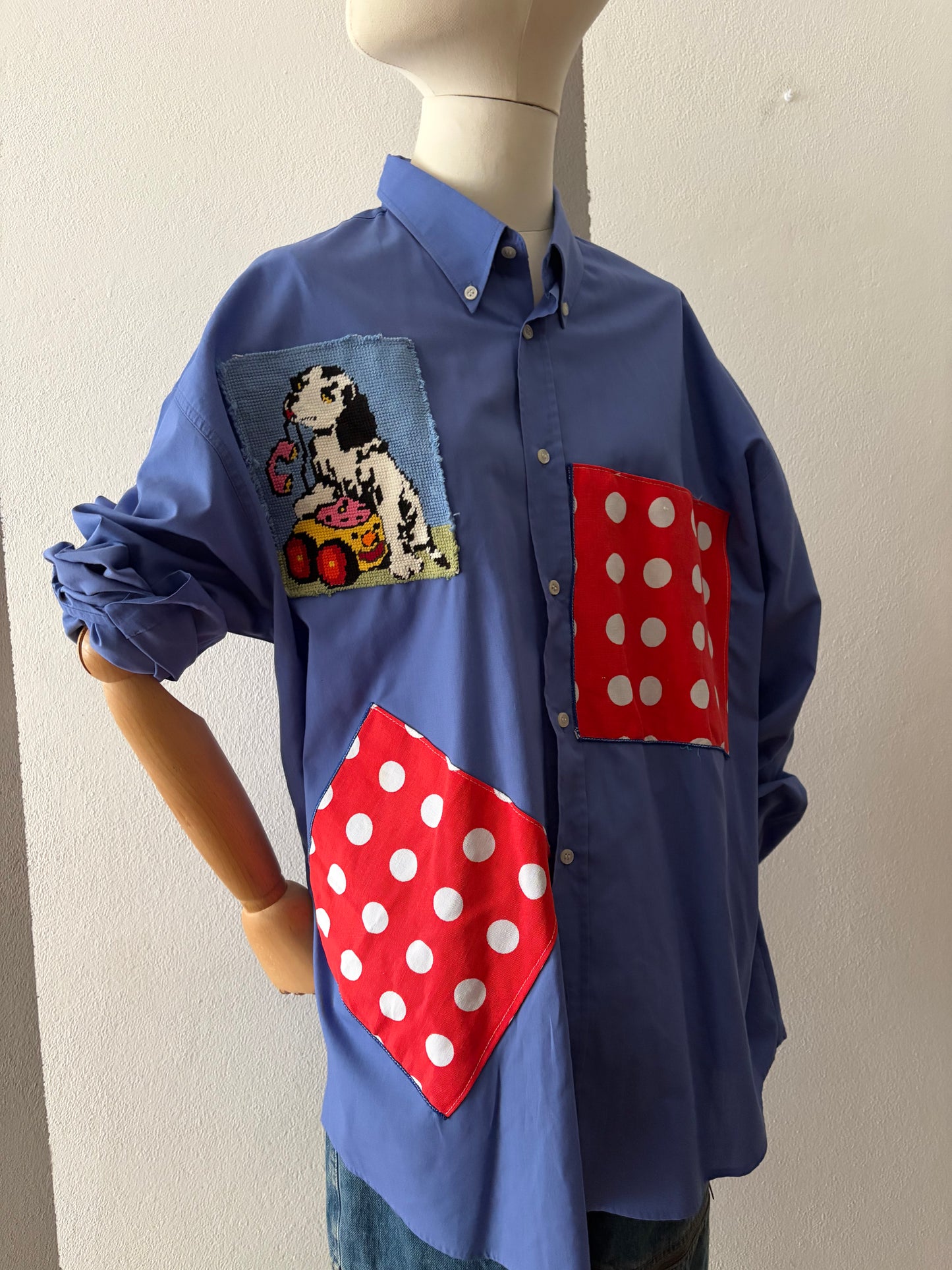 Camicia collezione macedonia patch pois / punto croce