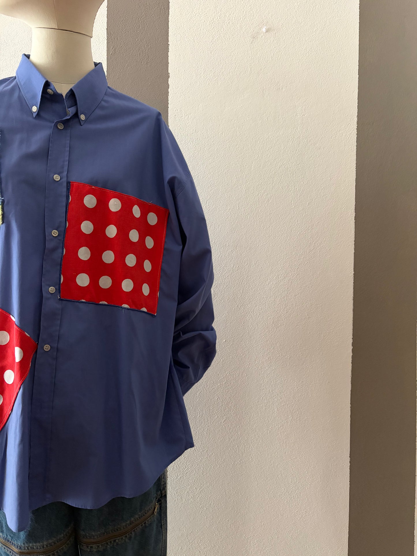 Camicia collezione macedonia patch pois / punto croce