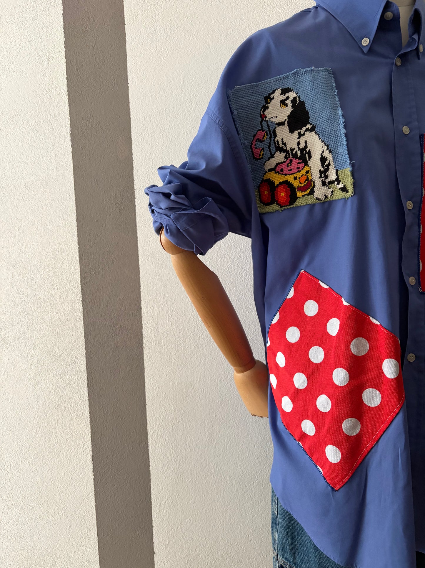 Camicia collezione macedonia patch pois / punto croce