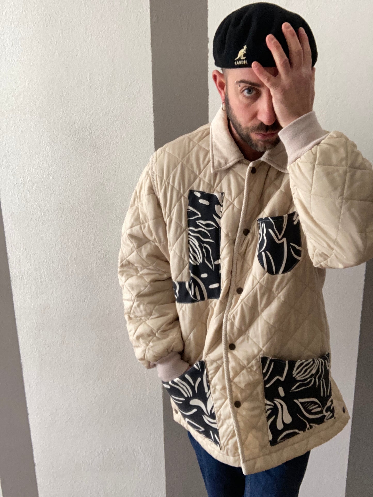 TRAPUNTINO CUSTOM COLOR PANNA CON INSERTI BIANCO/NERI