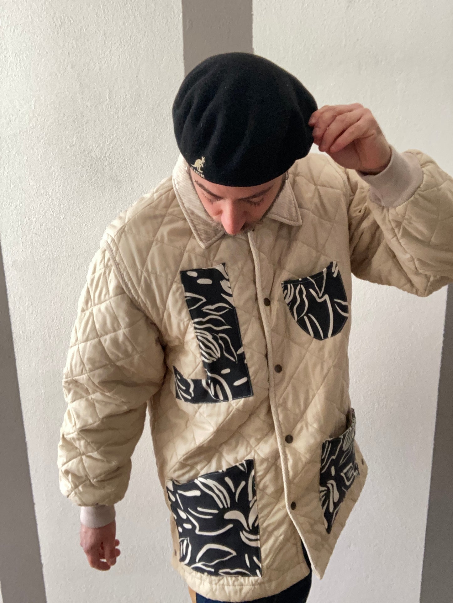 TRAPUNTINO CUSTOM COLOR PANNA CON INSERTI BIANCO/NERI