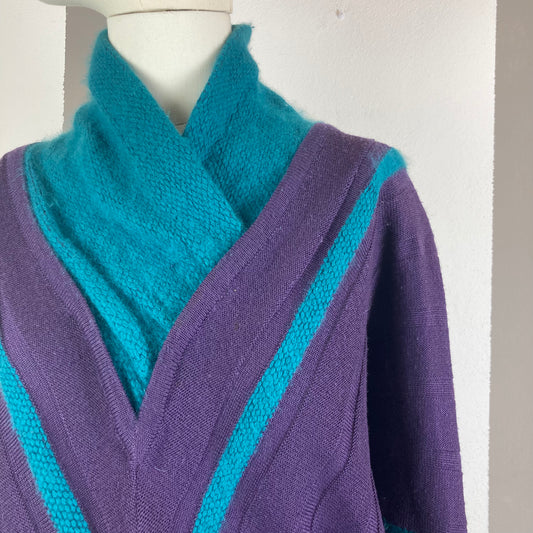 MAGLIONE '80 COLOR VIOLA/ AZZURRO