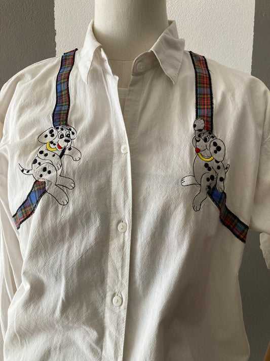 CAMICIA VINTAGE CON RICAMI CARTOON
