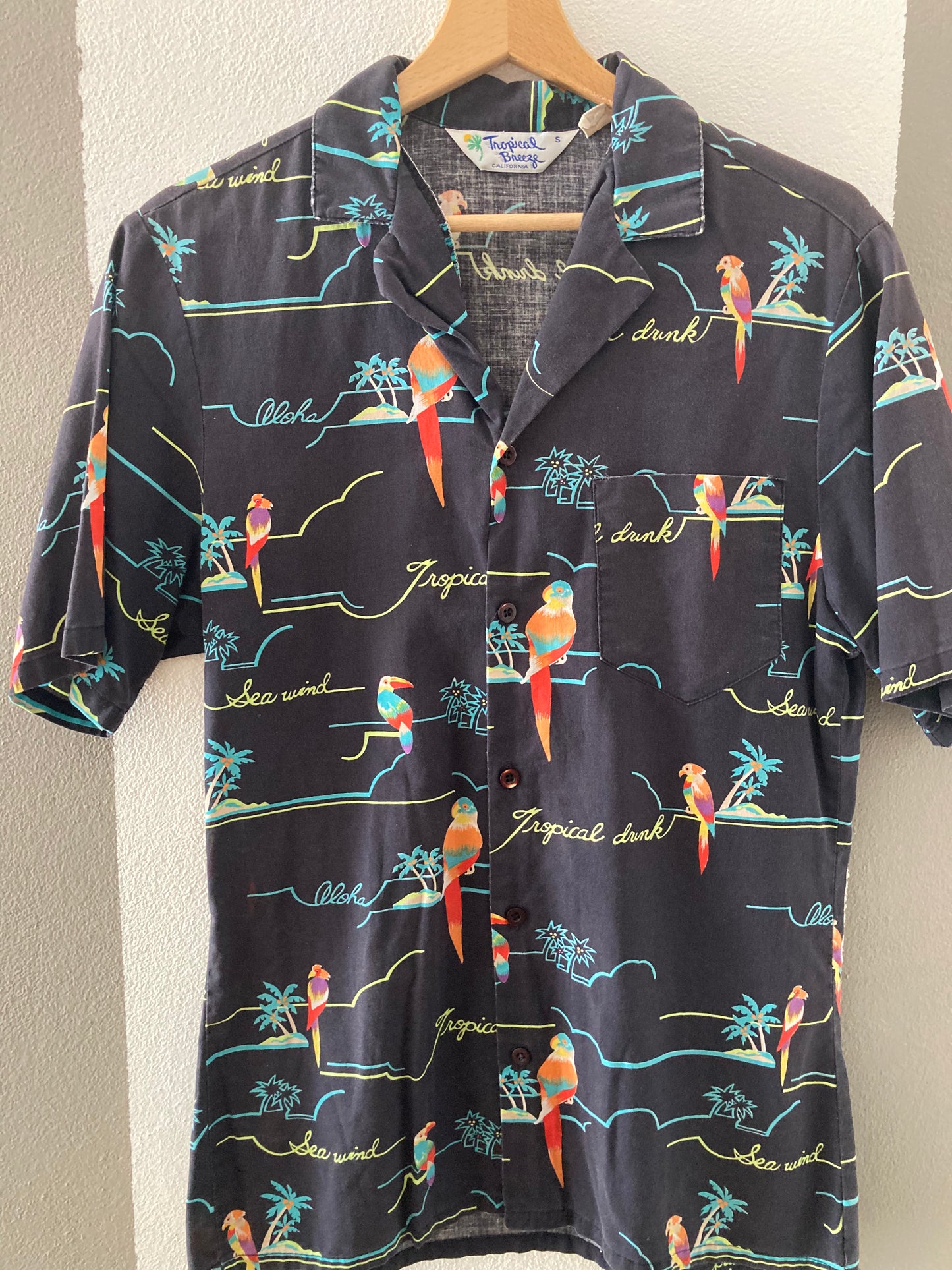 CAMICIA VINTAGE PAPPAGALLI