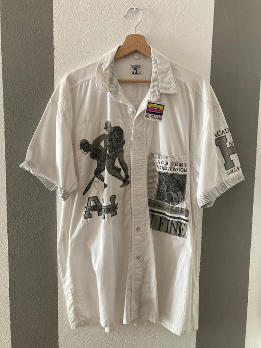 CAMICIA VINTAGE BIANCA CON STAMPE