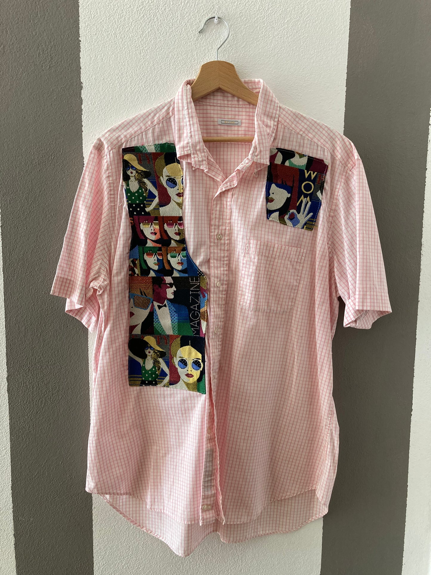 CAMICIA CUSTOM POP BIANCO /ROSA