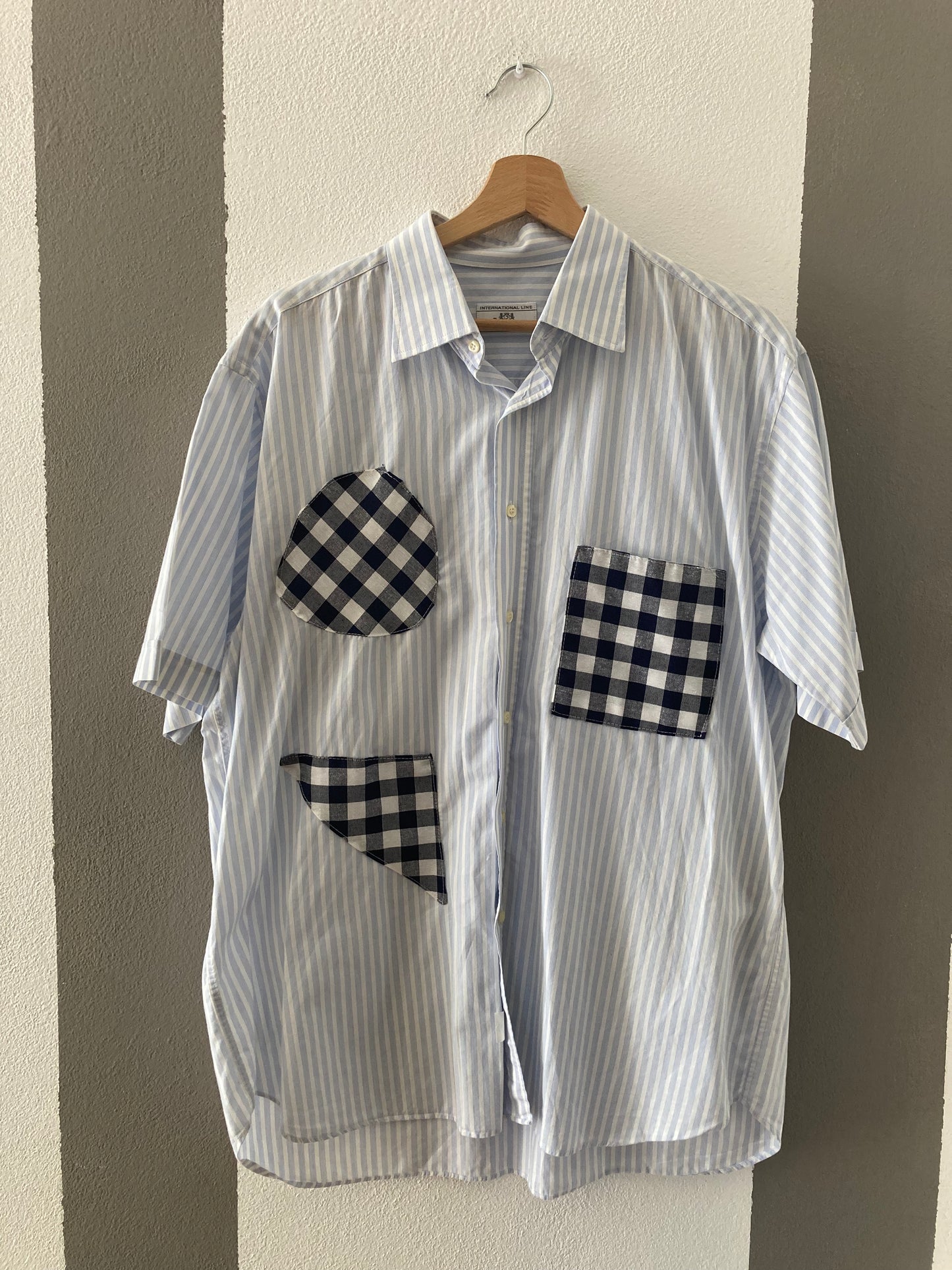 CAMICIA CUSTOM CON PATCH A QUADRI