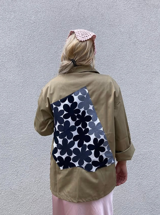 GIACCA DA LAVORO BEIGE CON PATCH