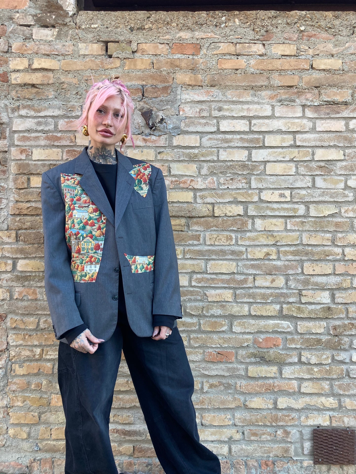 BLAZER COLLEZIONE COLLEZIONE MACEDONIA PATCH PAESAGGI