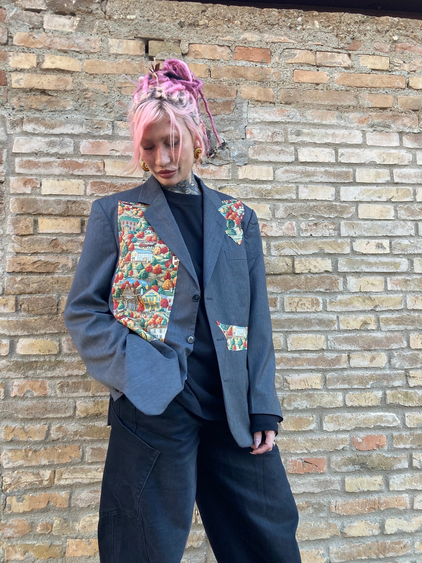 BLAZER COLLEZIONE COLLEZIONE MACEDONIA PATCH PAESAGGI