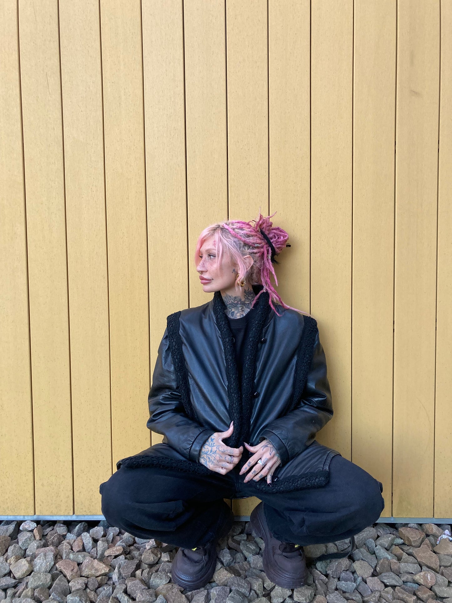 GIACCA DI PELLE ANNI '80 COLOR NERO