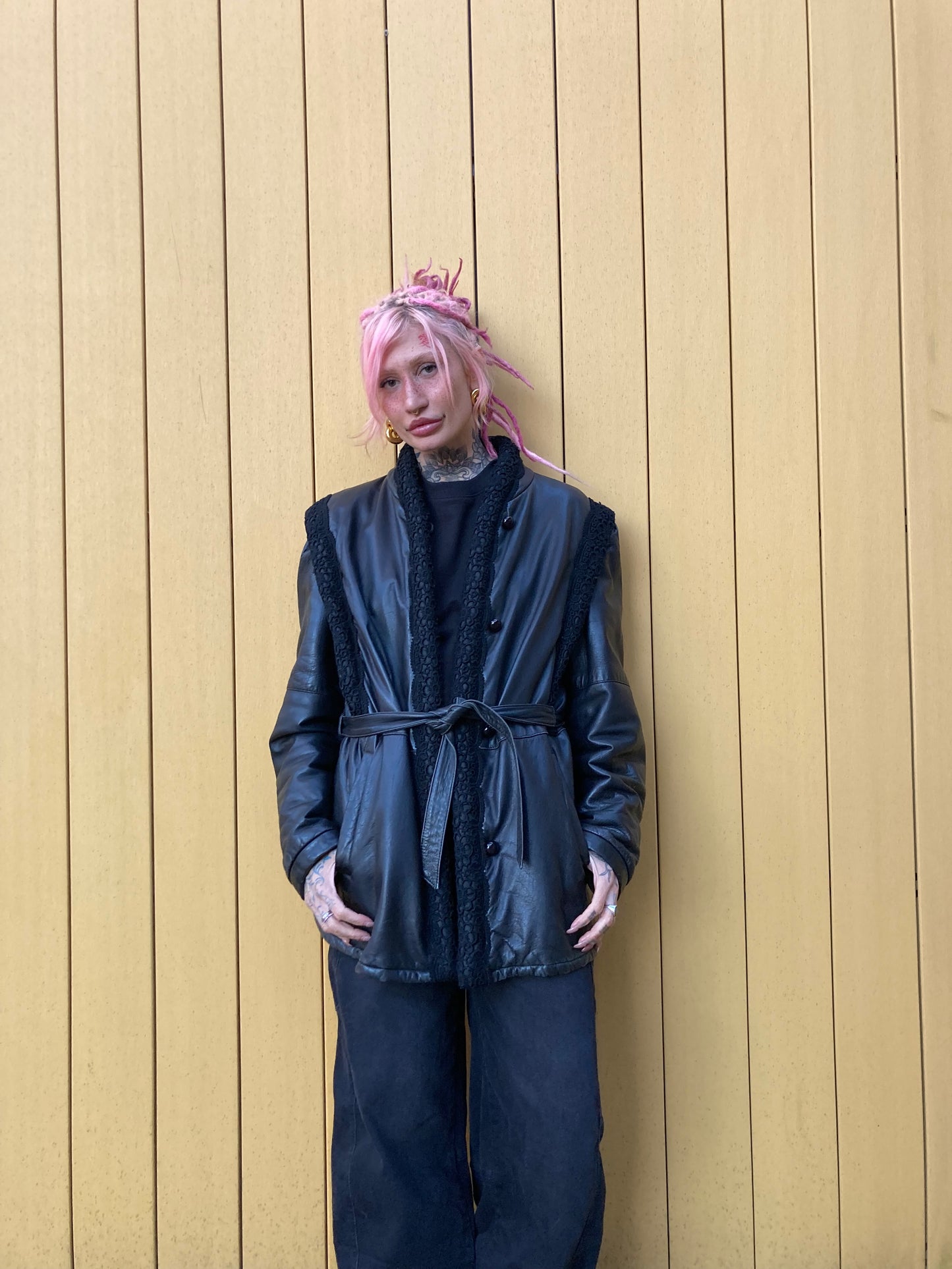 GIACCA DI PELLE ANNI '80 COLOR NERO