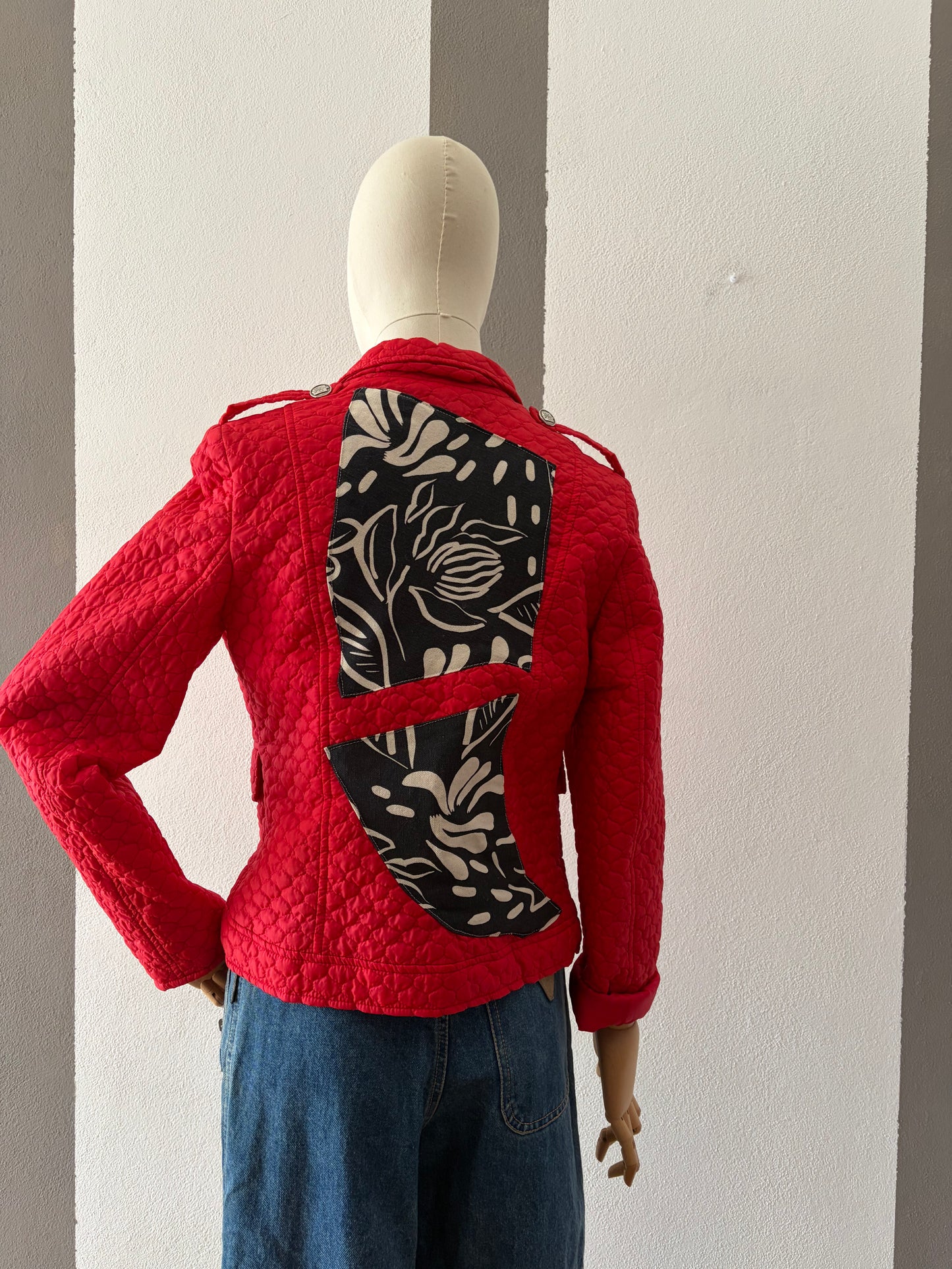 TRAPUNTINO ROSSO PATCH NERO/BIANCO