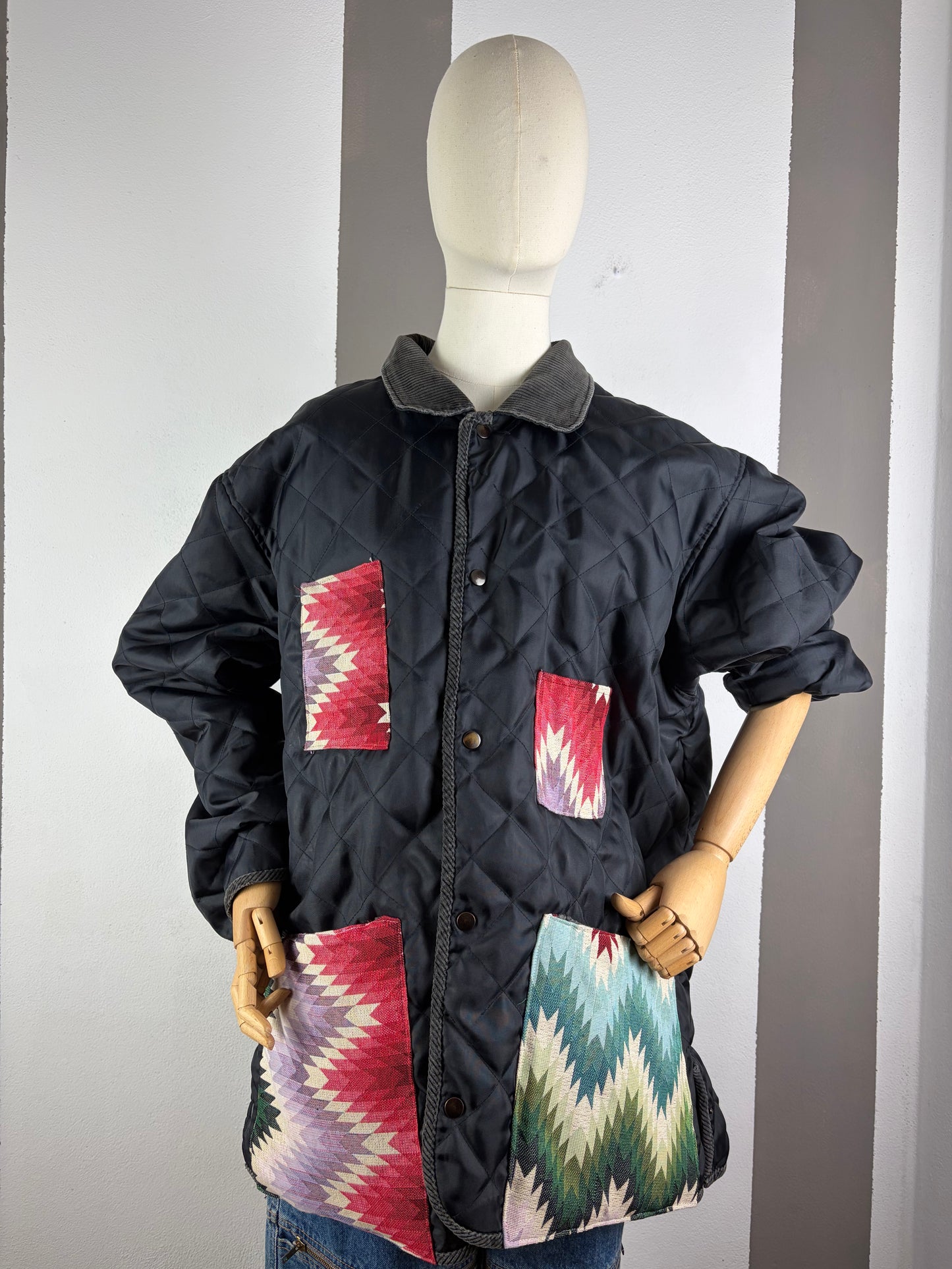 TRAPUNTINO COLL.MACEDONIA NERO CON PATCH NAVAJO