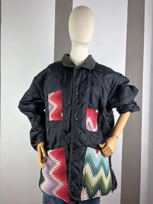 TRAPUNTINO COLL.MACEDONIA NERO CON PATCH NAVAJO