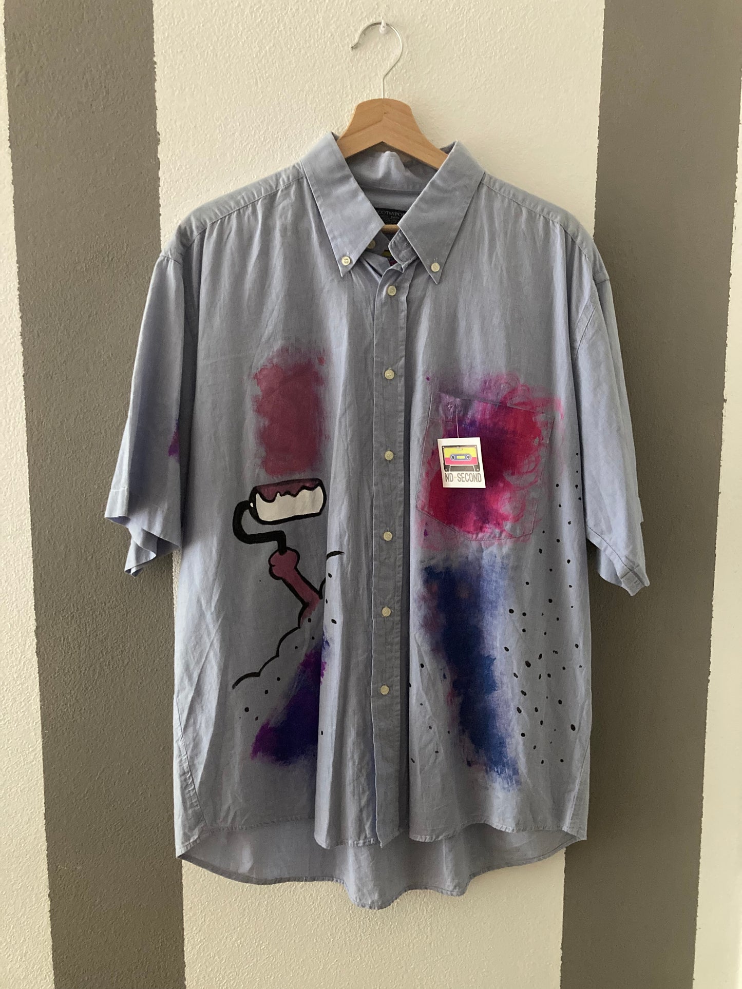 CAMICIA CUSTOM DIPINTA VIOLA/ROSA