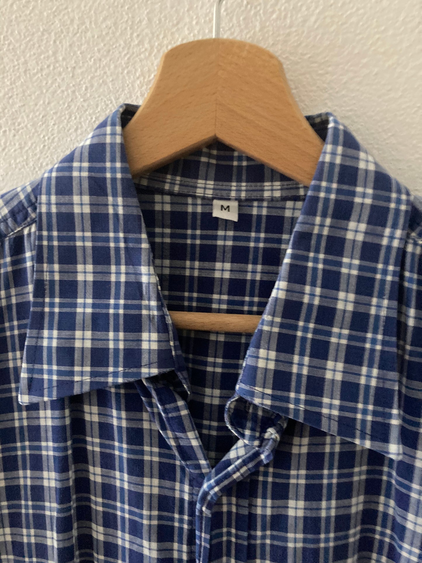 CAMICIA VINTAGE CUSTOM A QUADRI BIANCO/BLU