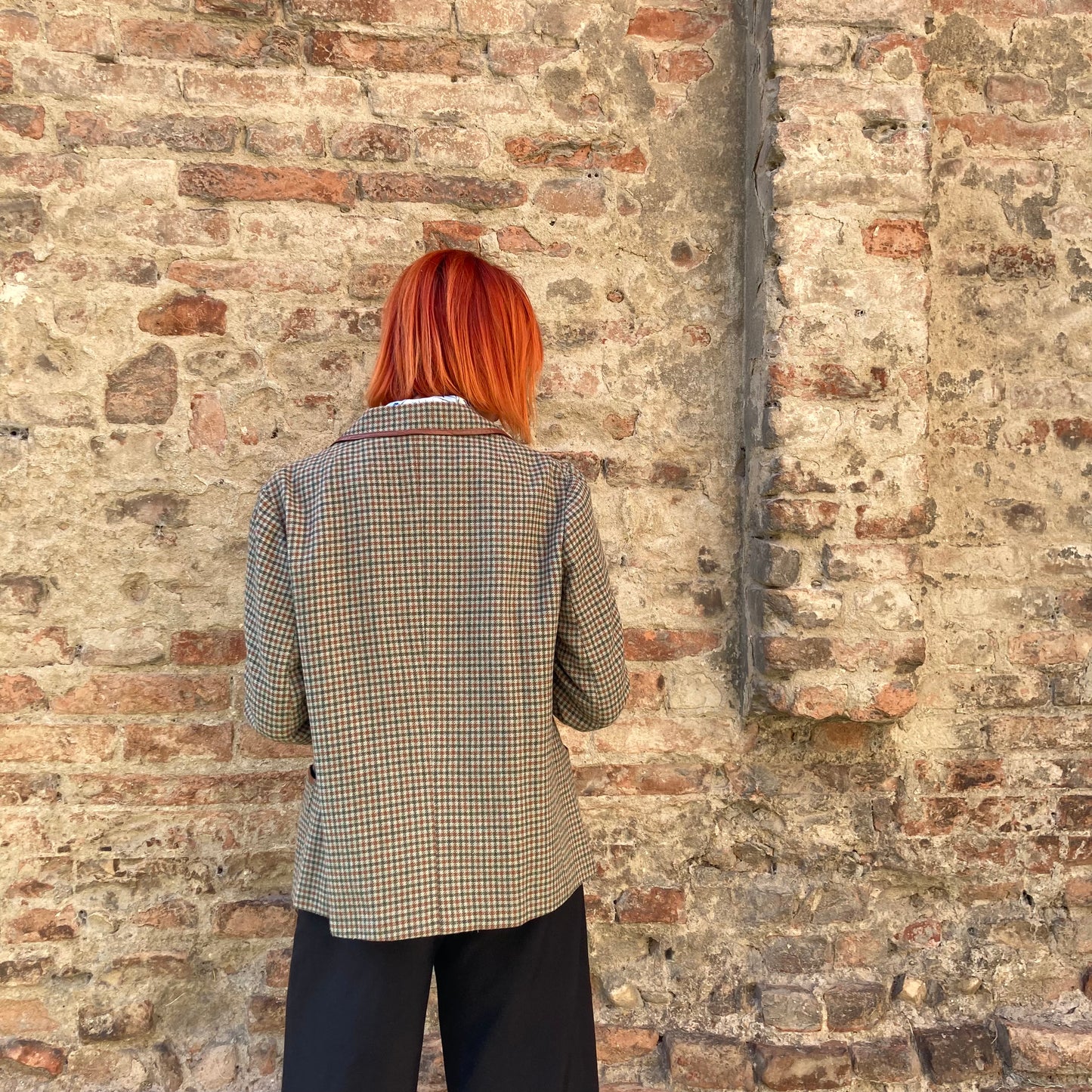 BLAZER VINTAGE CON INSERTI IN PELLE