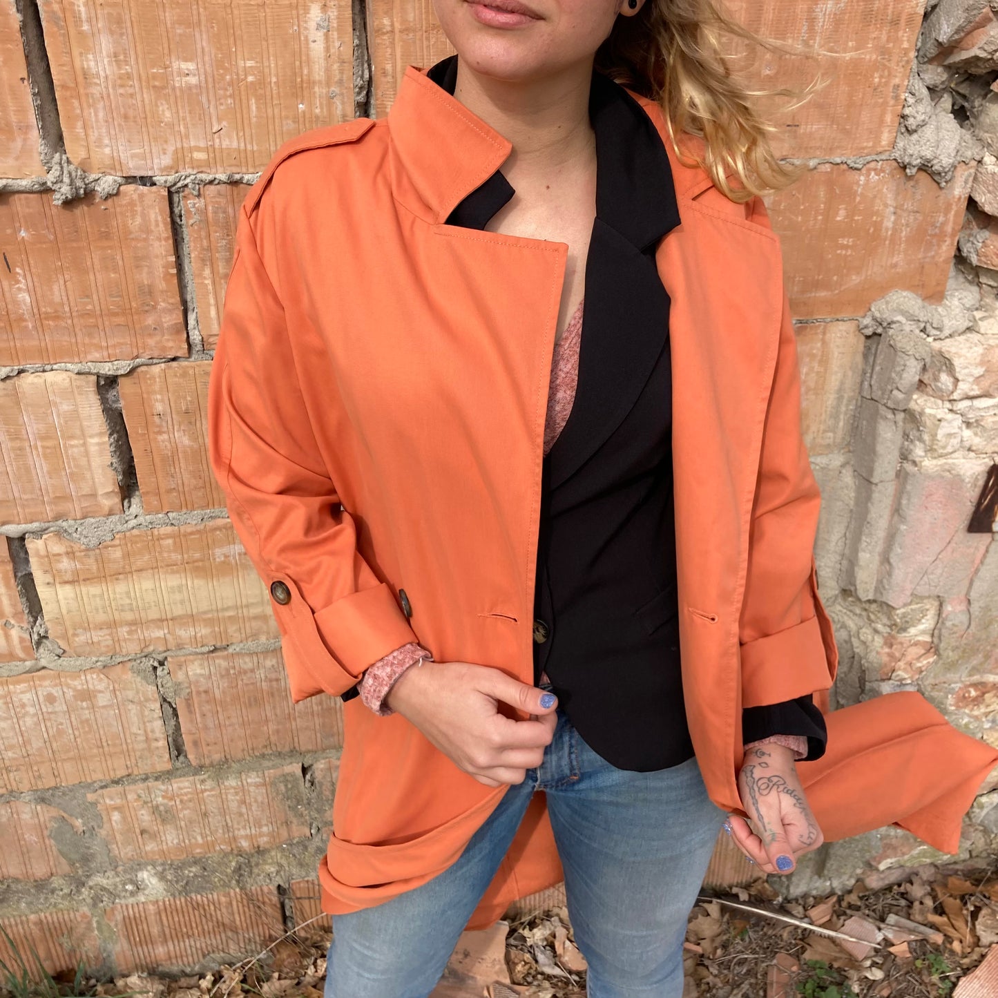 TRENCH VINTAGE ARANCIO