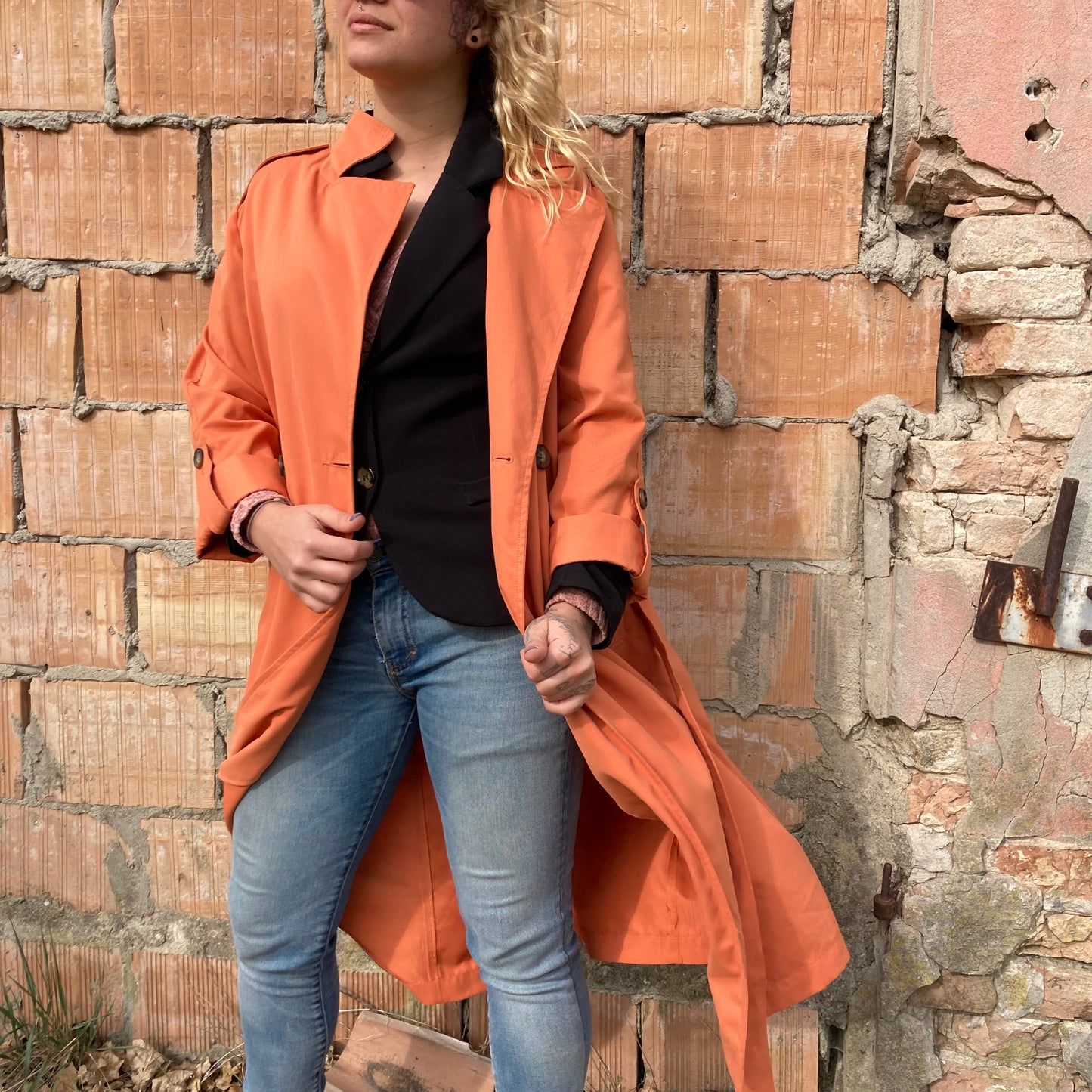 TRENCH VINTAGE ARANCIO